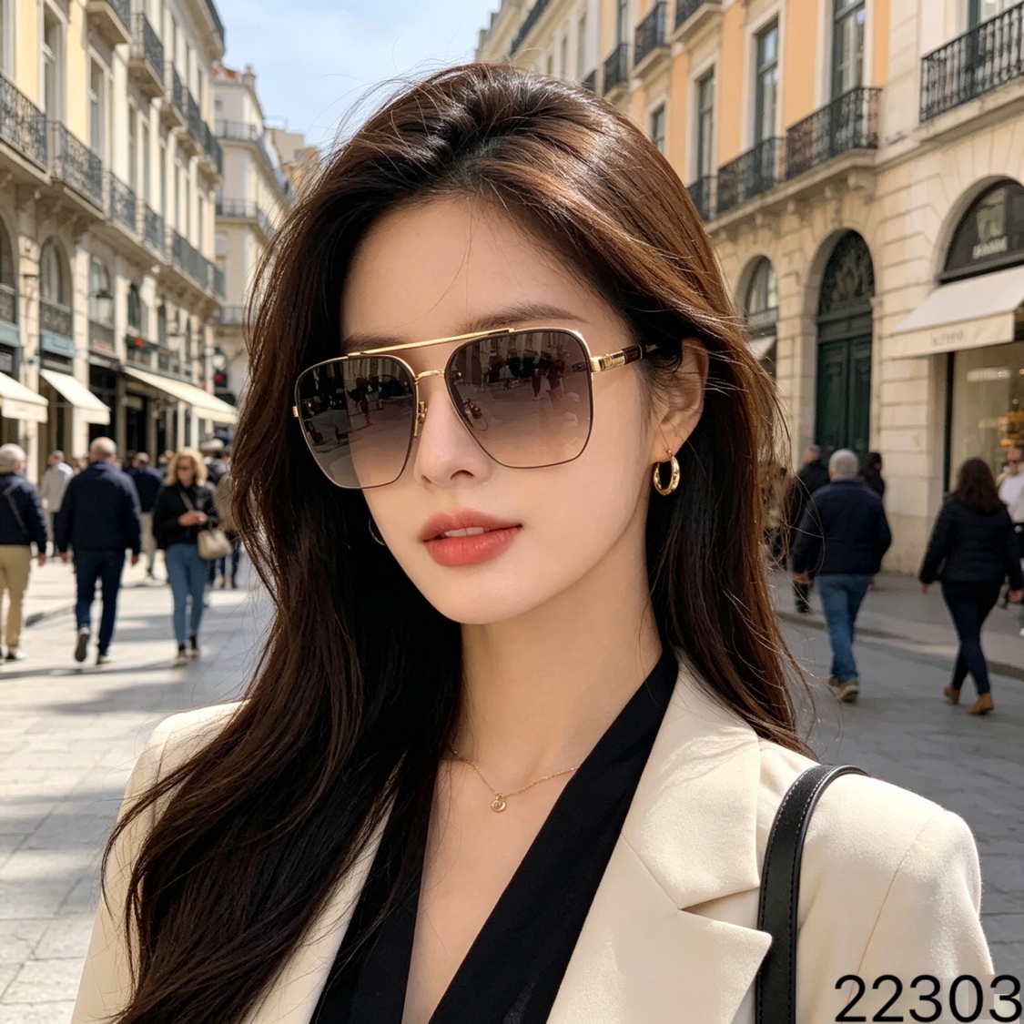 。。Prad*新款男女同款墨镜时尚潮流休闲眼镜驾驶出行度假太阳眼镜防紫外线