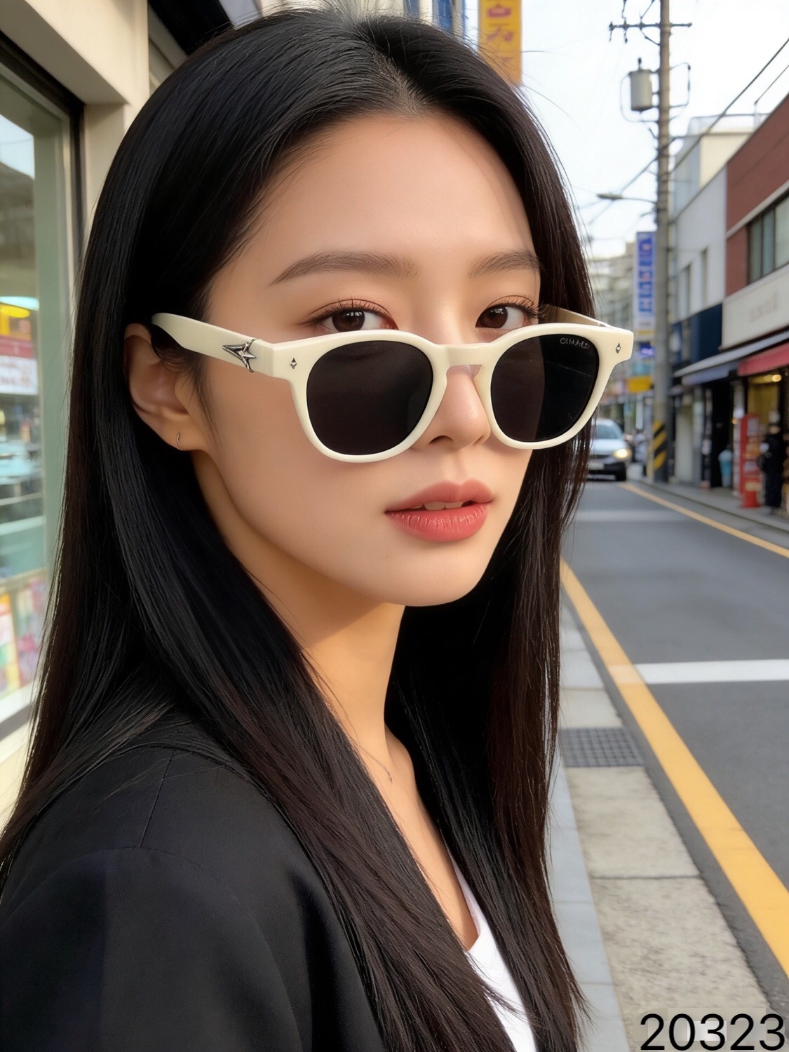 。。Chane*新款墨镜小圆框显脸小修饰脸偏光太阳镜女款墨镜