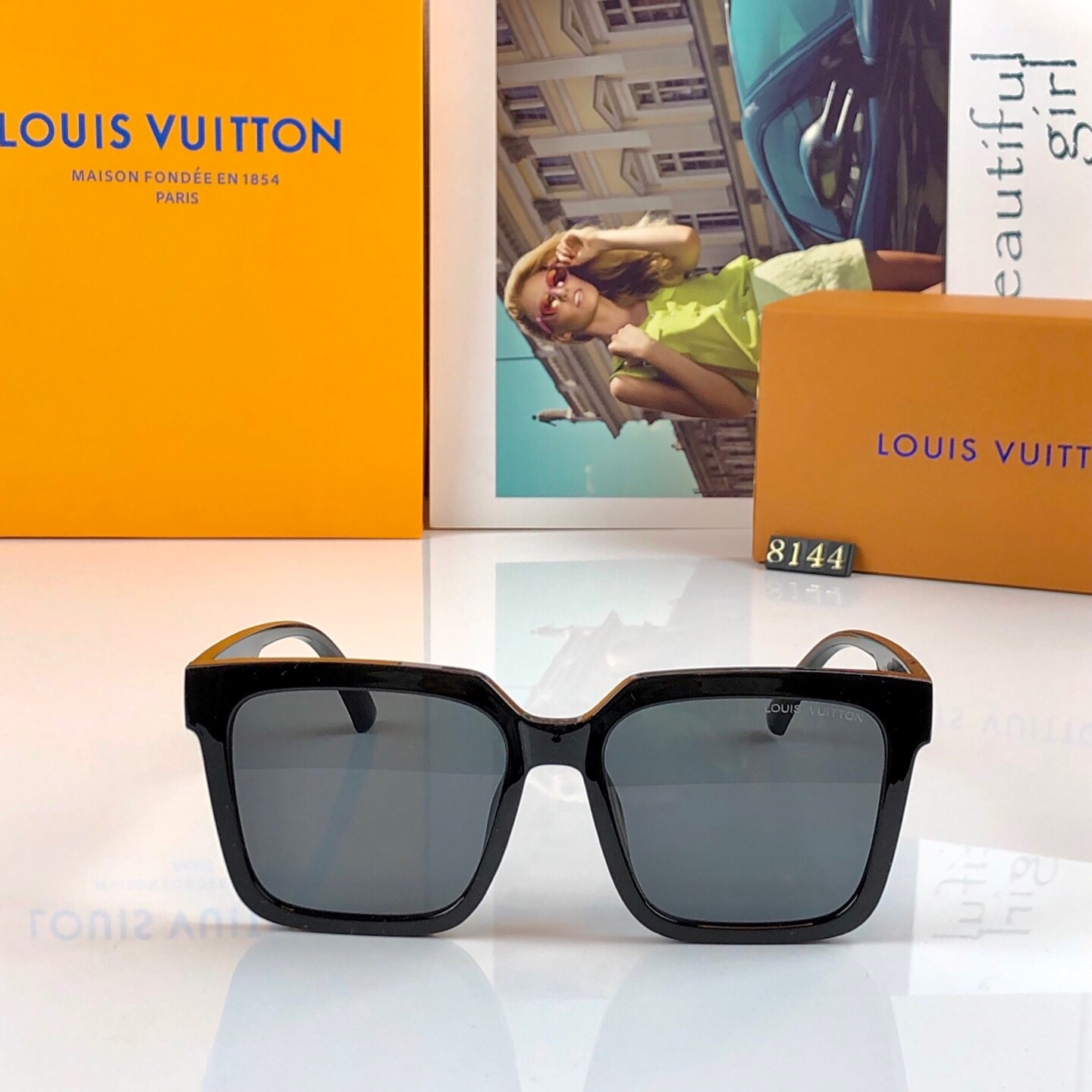 。。Louis vuitto*时尚方形韩版大框春夏新款复古墨镜女网红高级感街拍太阳镜2026潮
