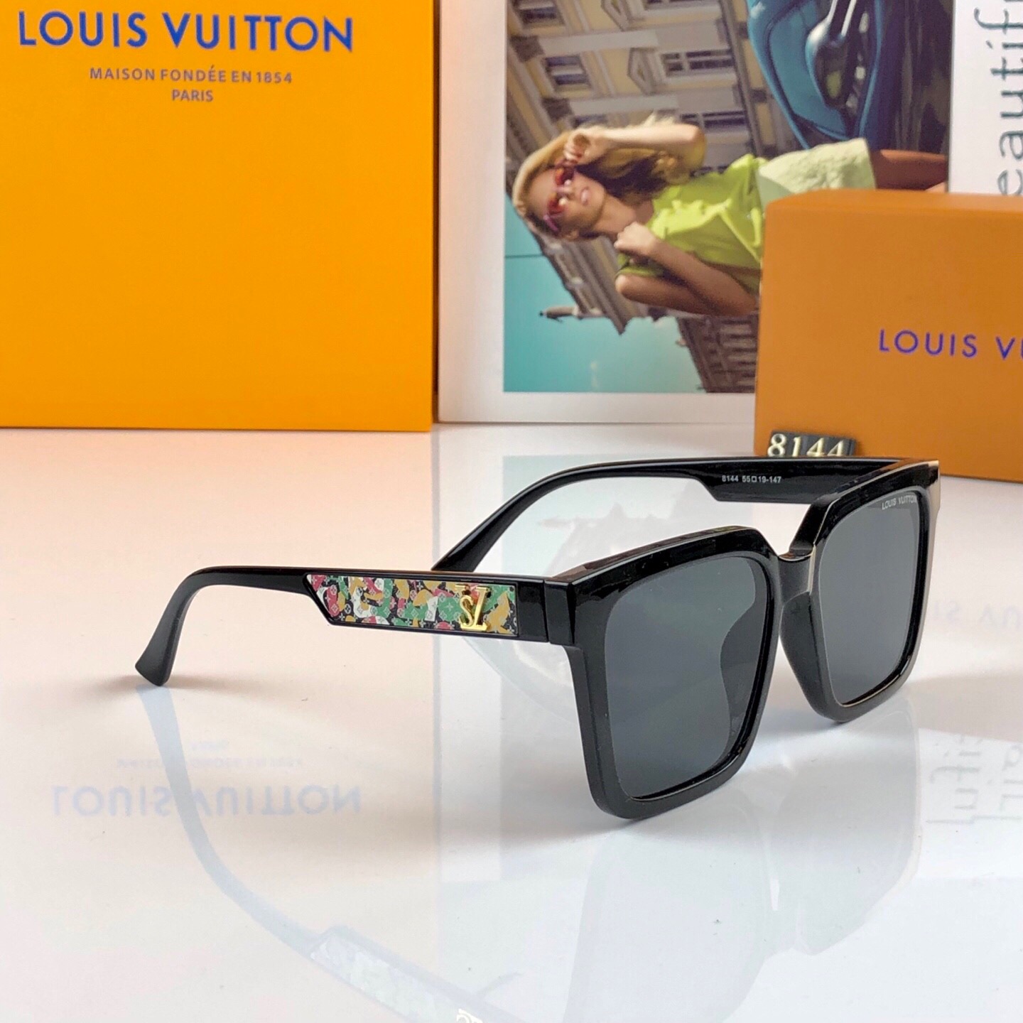 。。Louis vuitto*时尚方形韩版大框春夏新款复古墨镜女网红高级感街拍太阳镜2026潮