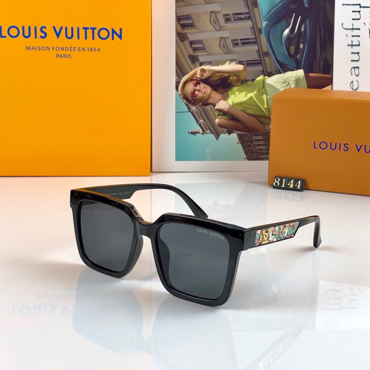 。。Louis vuitto*时尚方形韩版大框春夏新款复古墨镜女网红高级感街拍太阳镜2026潮