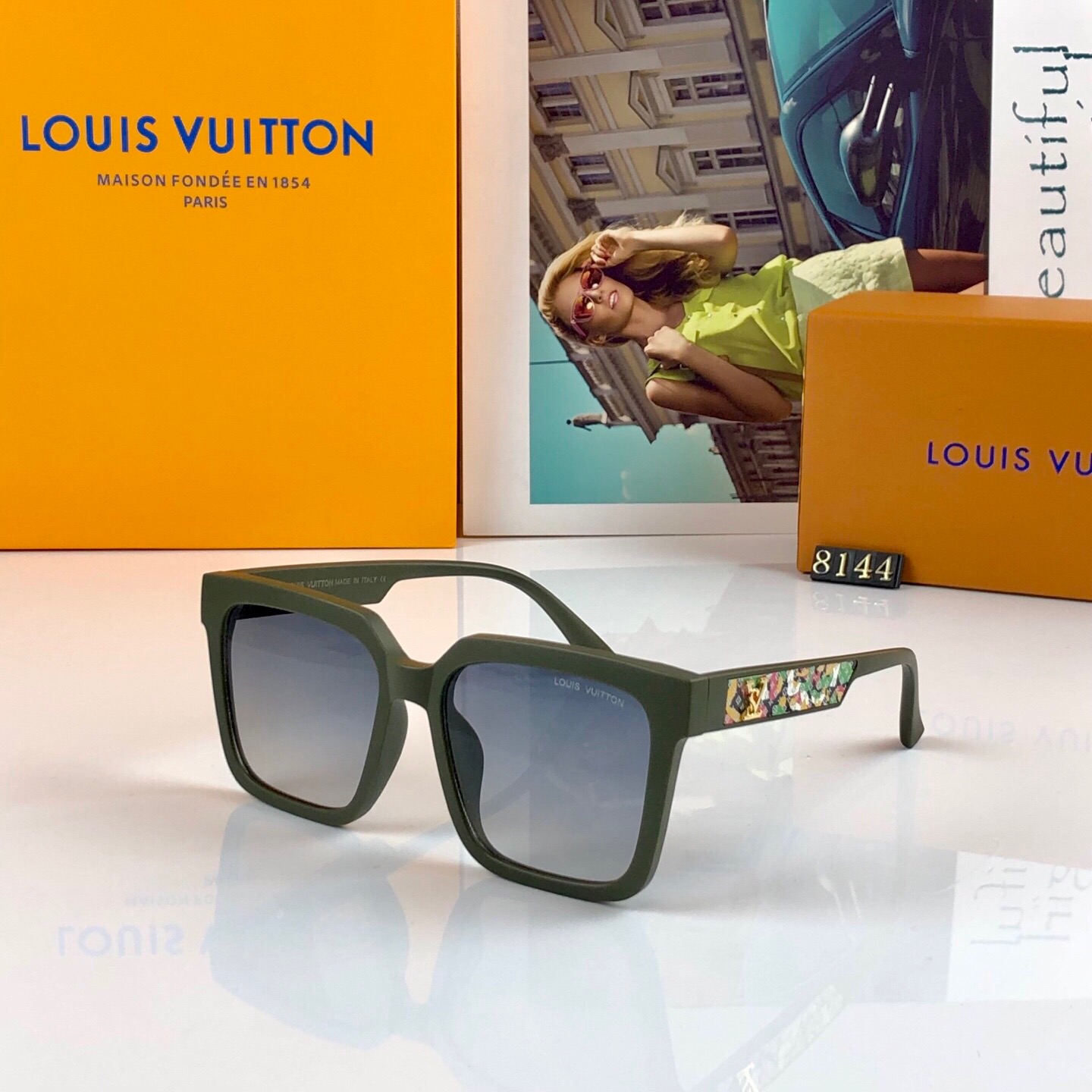 。。Louis vuitto*时尚方形韩版大框春夏新款复古墨镜女网红高级感街拍太阳镜2026潮