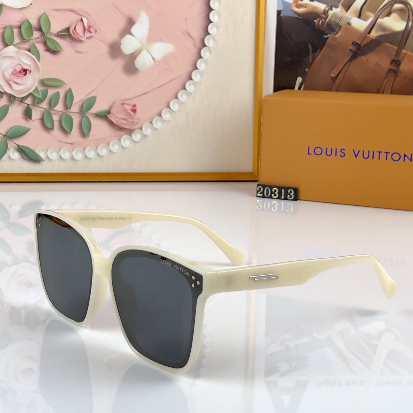。。Louis vuitto*韩版复古方形墨镜夏季海边明星款大脸显瘦防紫外线太阳镜男女