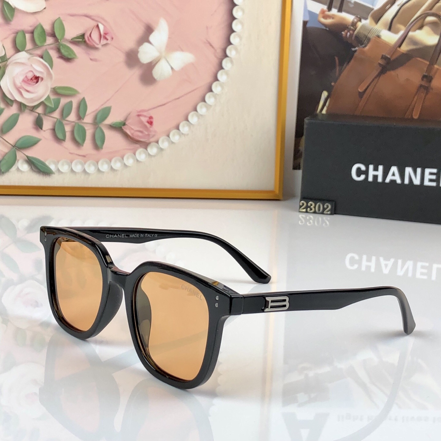 。。Chane*个性墨镜女款偏光方形圆脸韩版时尚太阳眼镜大框可配近视防紫外线