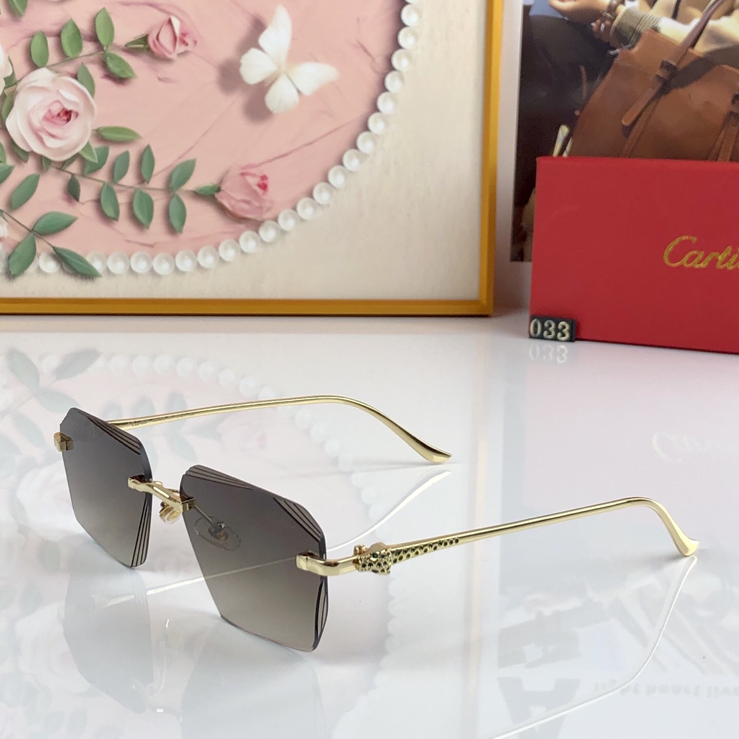 。。Cartie*金属个性切边时尚无框太阳镜遮阳高级质感欧美街拍潮男女墨镜