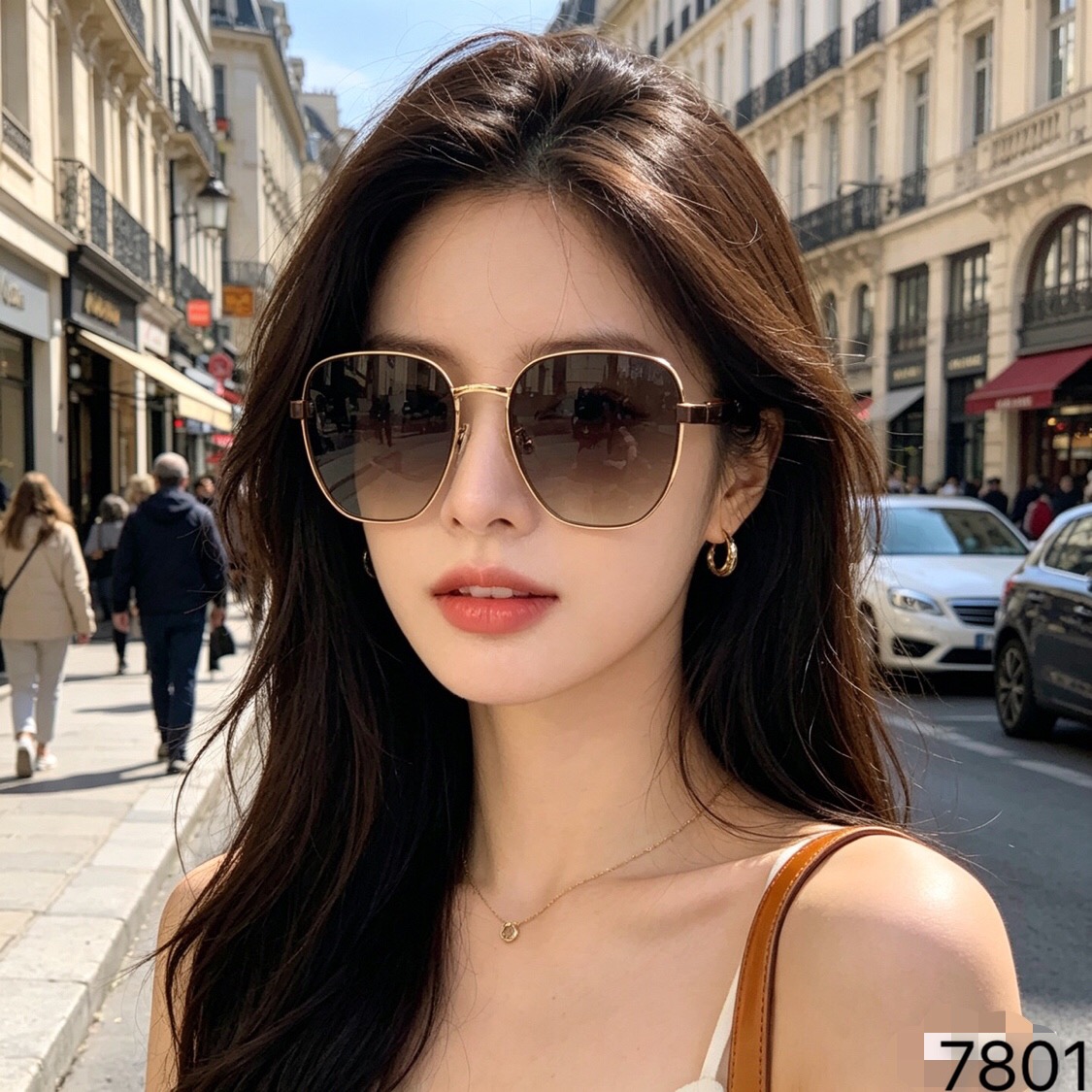 。。Prad*派对眼镜太阳镜个性金属大框潮流奢华女士飞行员复古