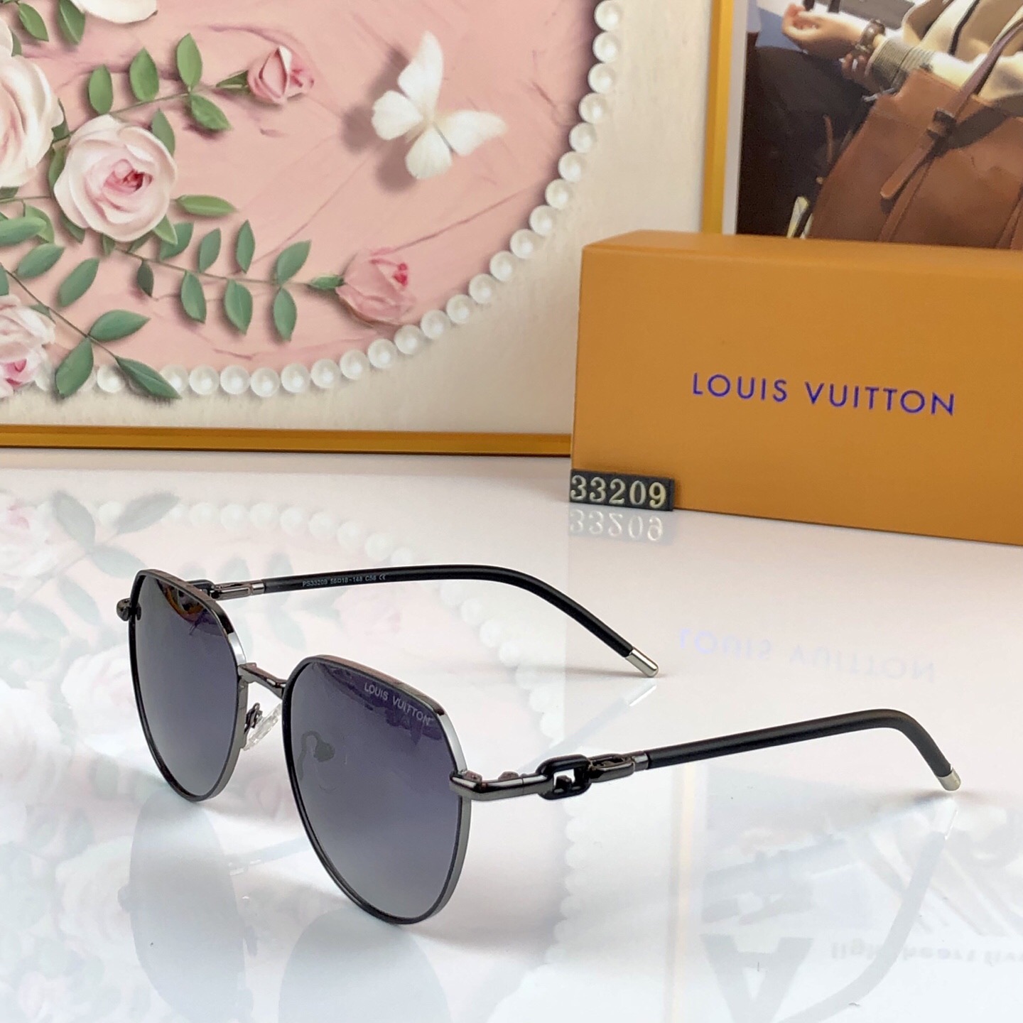 。。Louis vuitto*韩版时尚遮阳太阳眼镜女士户外出游拍照渐变墨镜防紫外线眼镜
