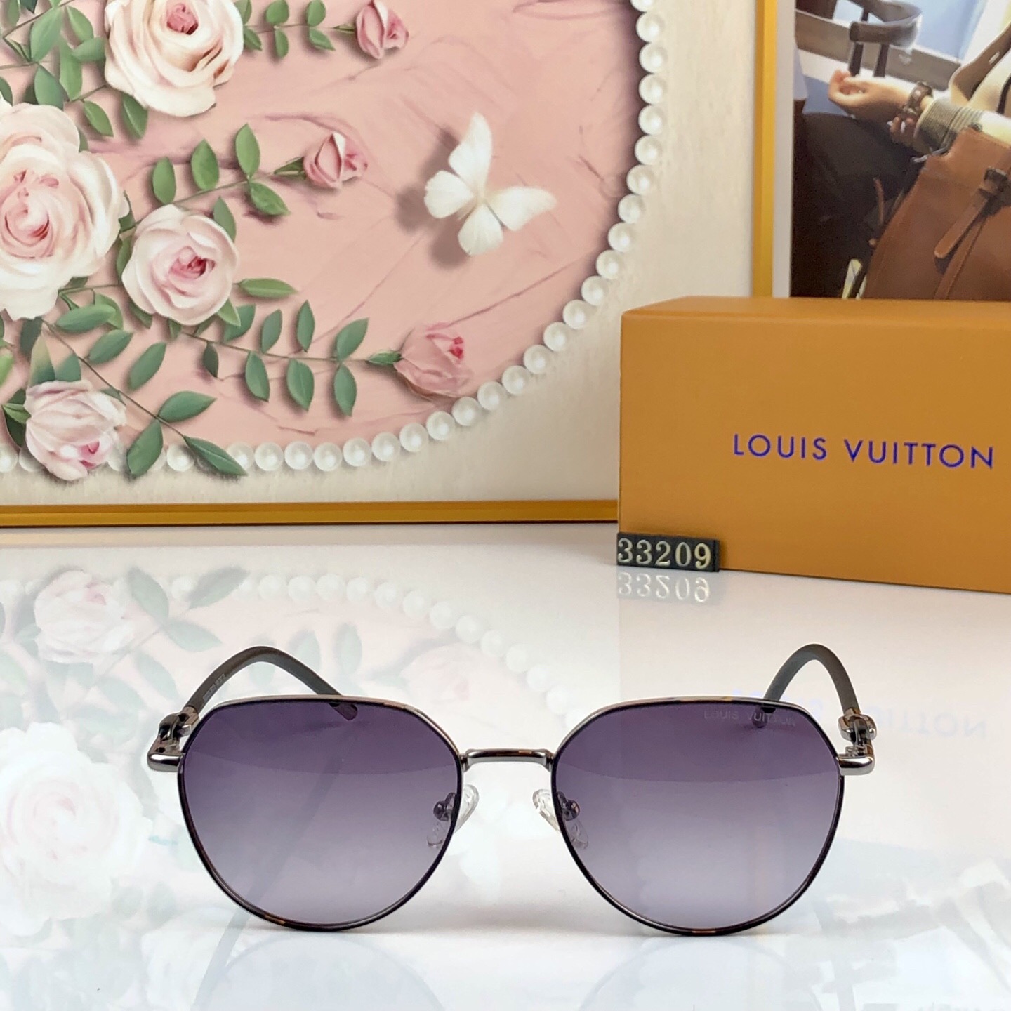 。。Louis vuitto*韩版时尚遮阳太阳眼镜女士户外出游拍照渐变墨镜防紫外线眼镜