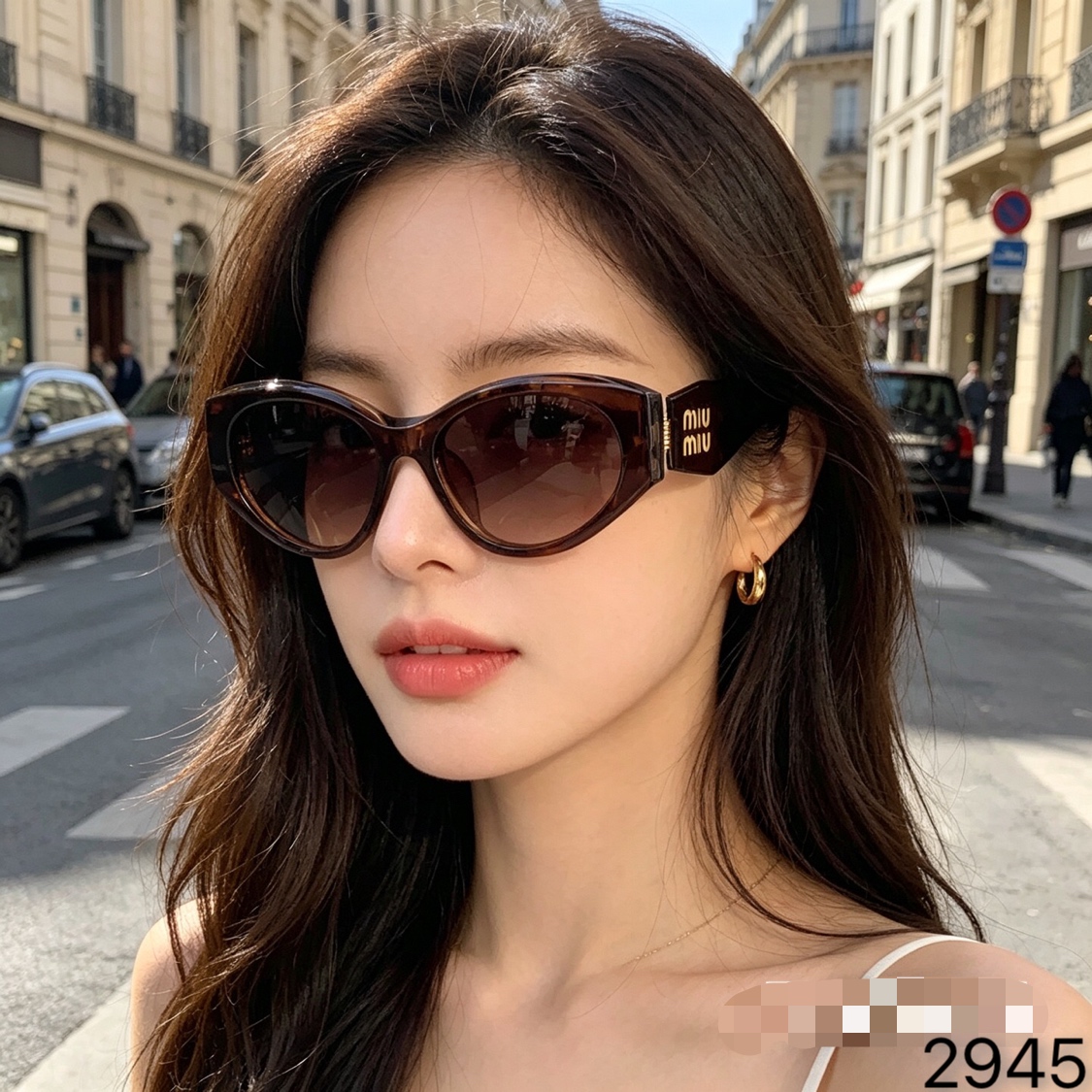 。。miumi*新款潮流欧美风时髦辣妹出片复古感显脸小遮阳防紫外线太阳镜