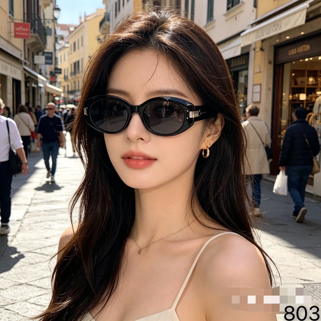 。。Louis vuitto*猫眼素颜黑超偏光太阳镜男女网红气质辣妹复古潮防紫外线墨镜