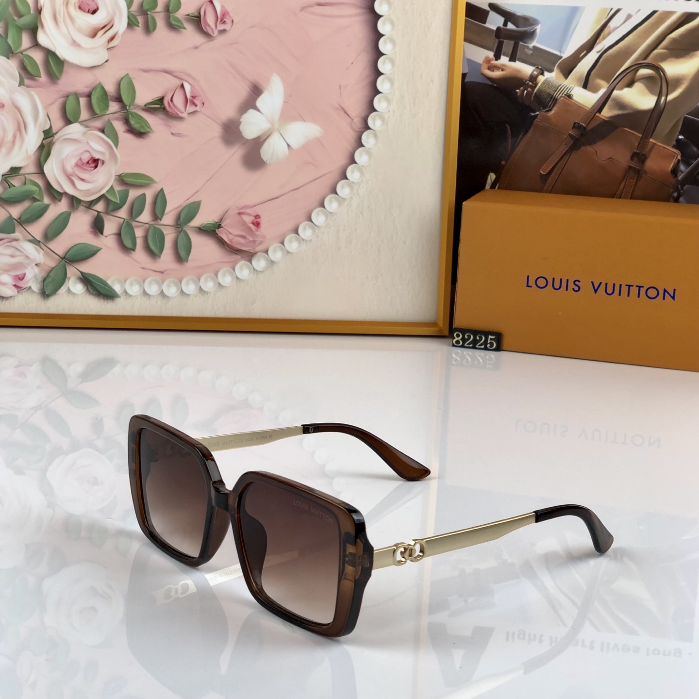。。Louis vuitto*网红太阳镜女新款时尚高级感金属墨镜开车防紫外线显脸小眼镜