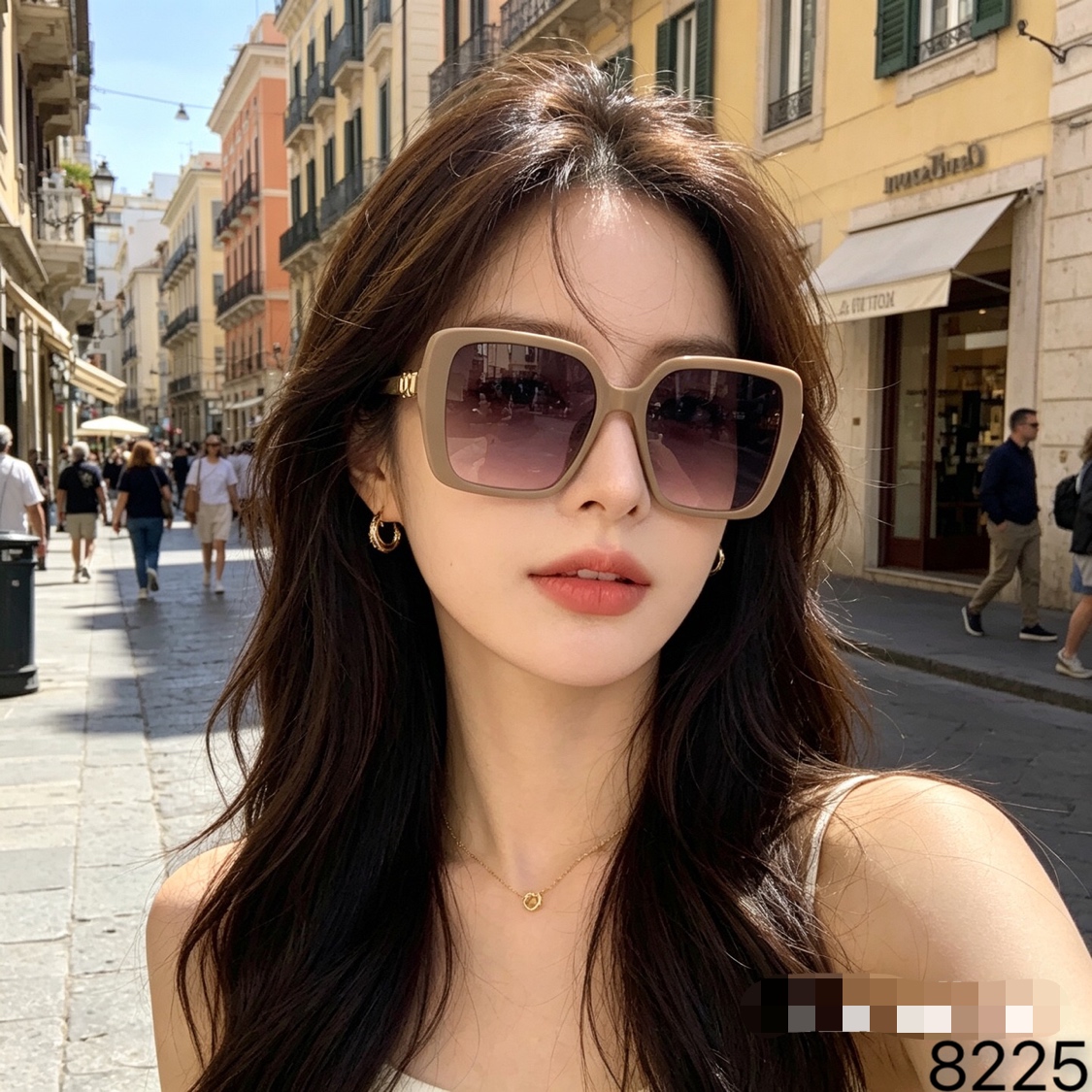 。。Louis vuitto*网红太阳镜女新款时尚高级感金属墨镜开车防紫外线显脸小眼镜