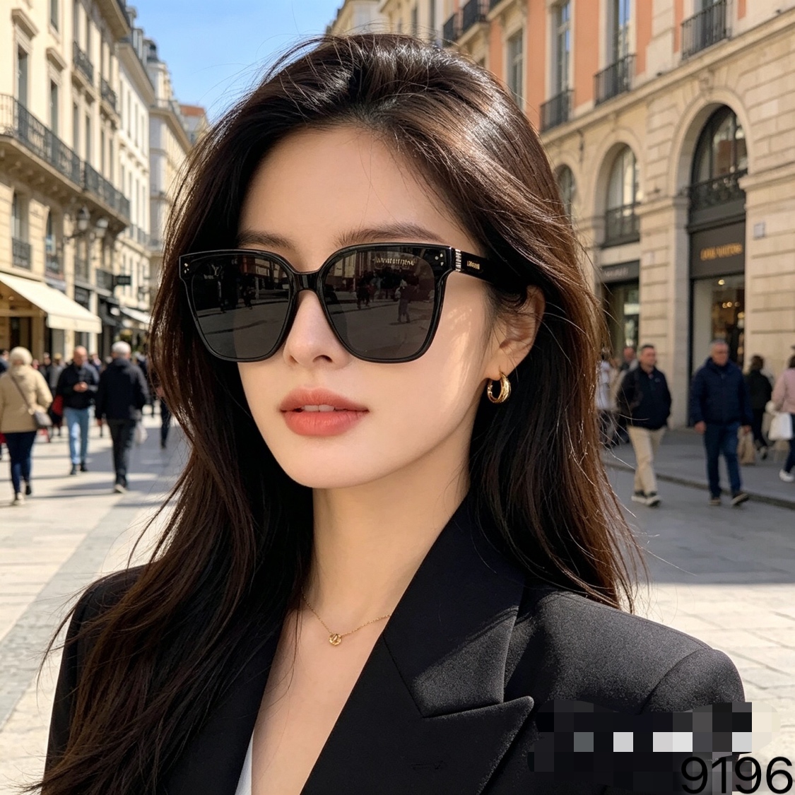 。。Louis vuitto*韩系大框太阳眼镜男款高级感复古方框大脸防紫外线墨镜女
