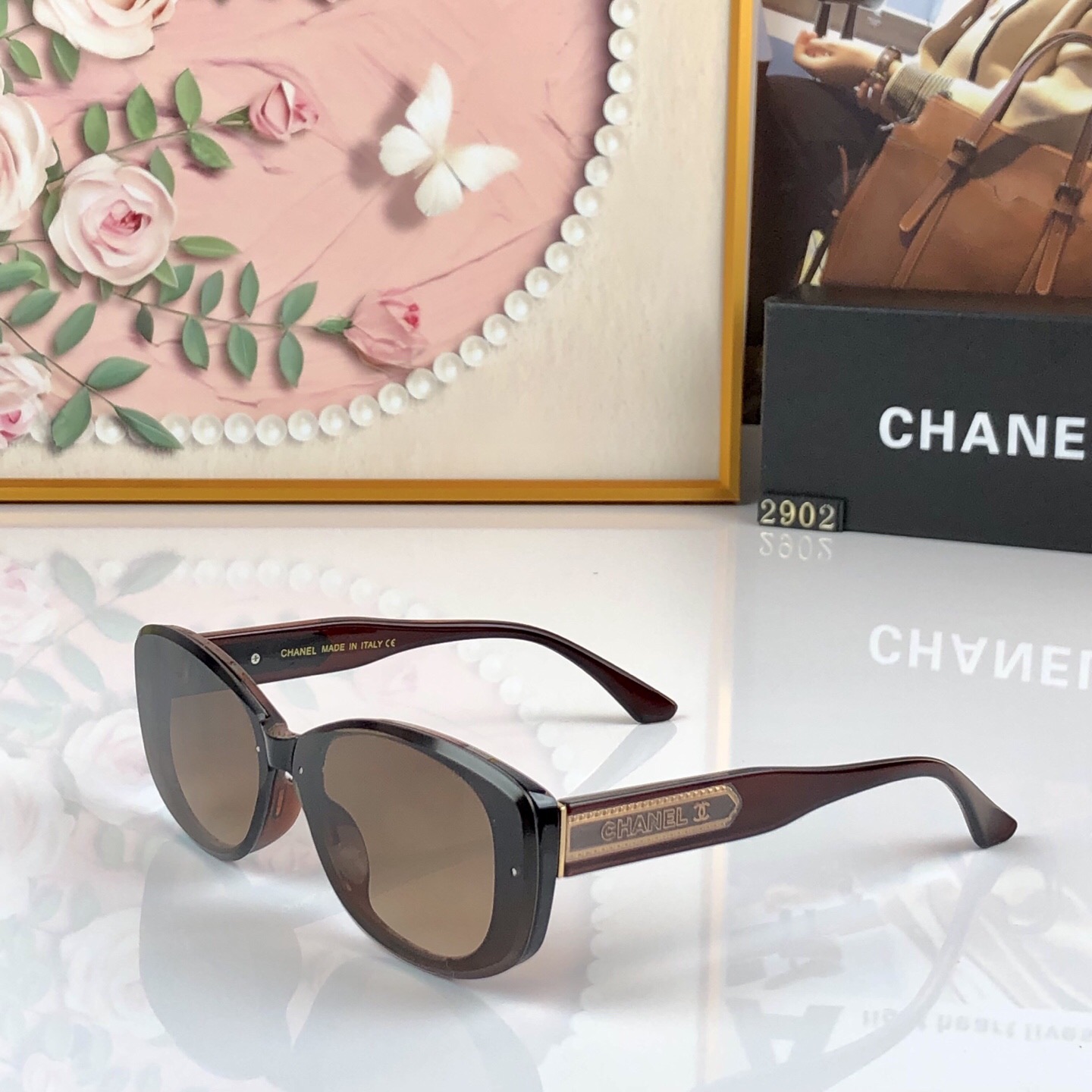 。。Chane*小香墨镜女时尚潮流防紫外线复古辣妹旅行防晒开车高颜值太阳镜