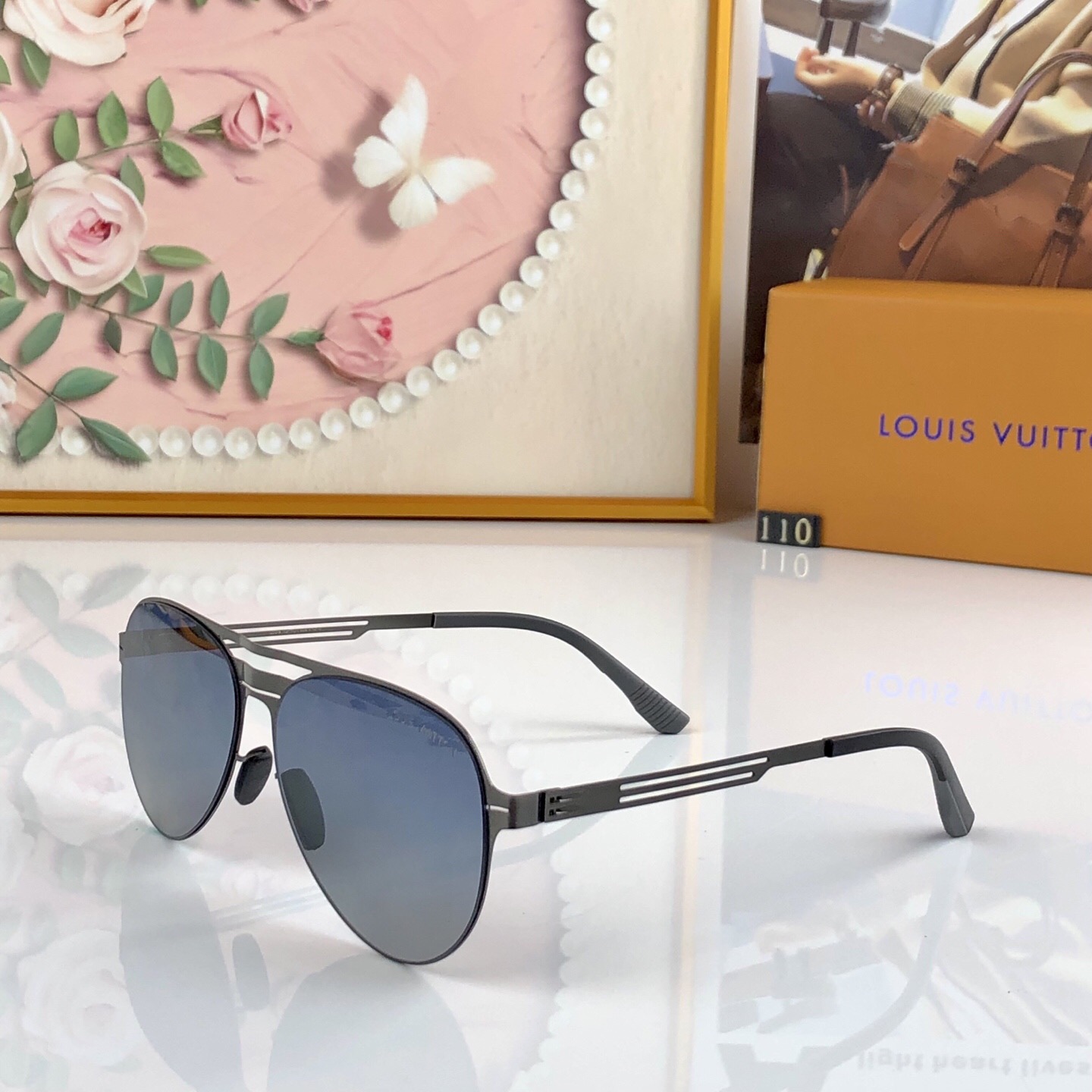 。。Louis vuitto*新款时髦个性潮流大框飞行员尼龙偏光防紫外线遮阳太阳镜