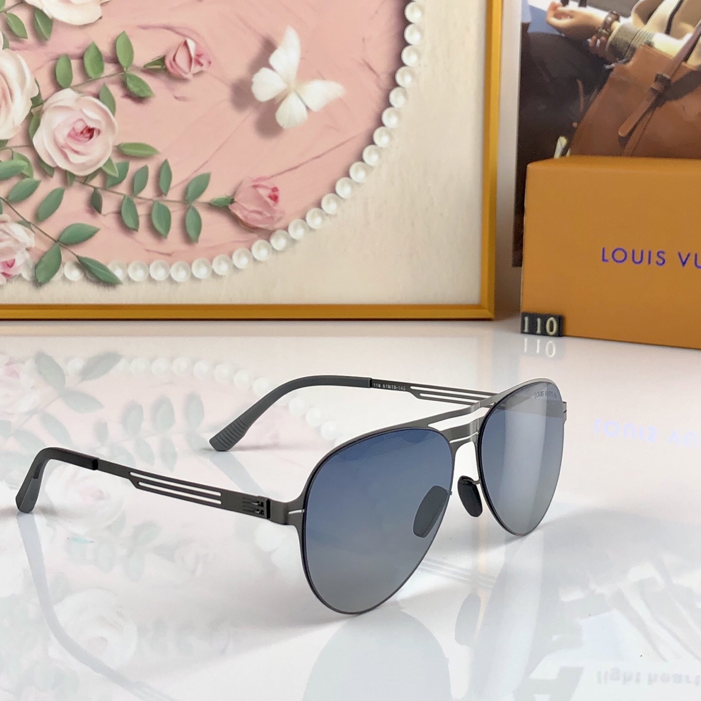 。。Louis vuitto*新款时髦个性潮流大框飞行员尼龙偏光防紫外线遮阳太阳镜