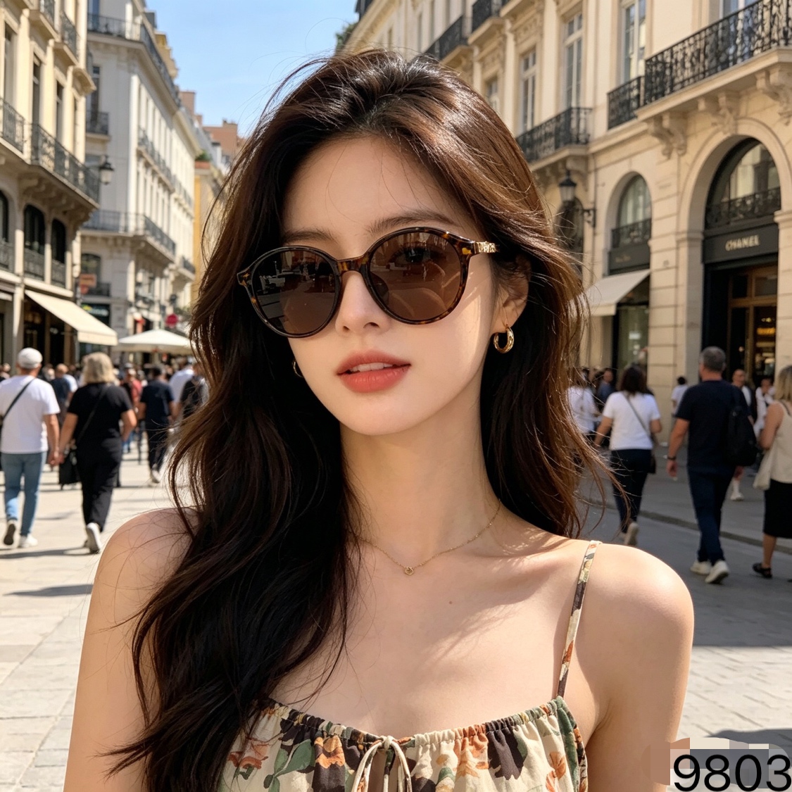 。。Chane*香家新款高级感时尚个性偏光太阳镜小框猫眼潮流女士墨镜