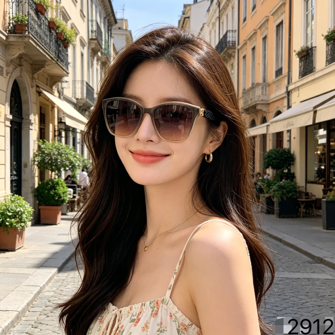 。。Chane*香家新款高级感时尚个性太阳镜小框猫眼潮流女士墨镜