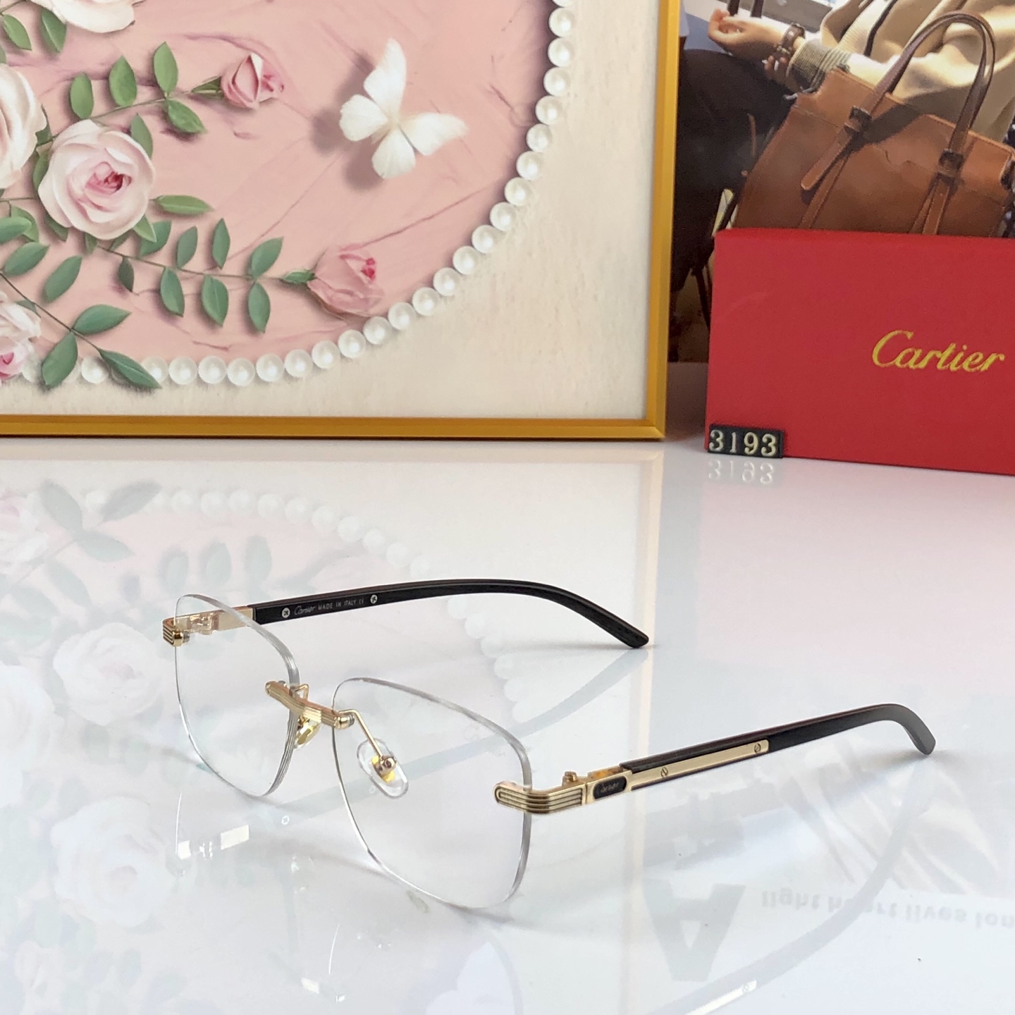 。。Cartie*简约男士帅气无框墨镜复古太阳眼镜男款户外防紫外线UV400遮阳镜