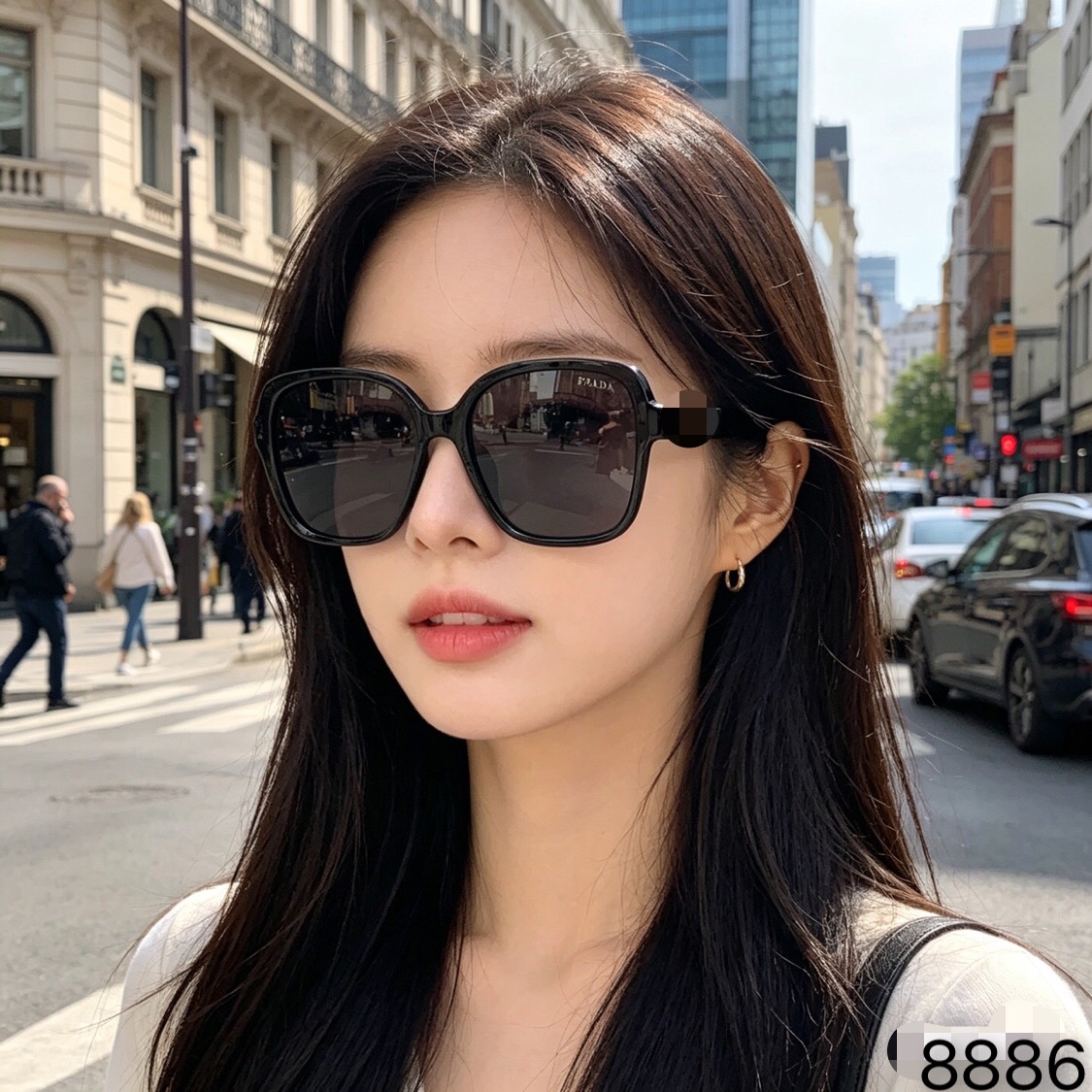 。。Prad*圆脸ins墨镜女韩版潮网红街拍大脸显瘦眼镜太阳镜