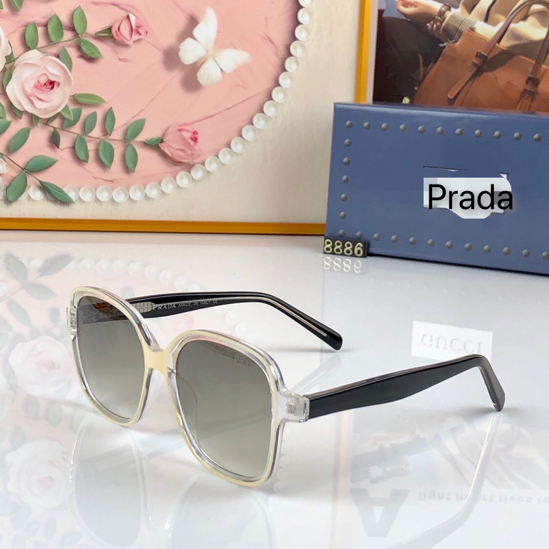 。。Prad*圆脸ins墨镜女韩版潮网红街拍大脸显瘦眼镜太阳镜