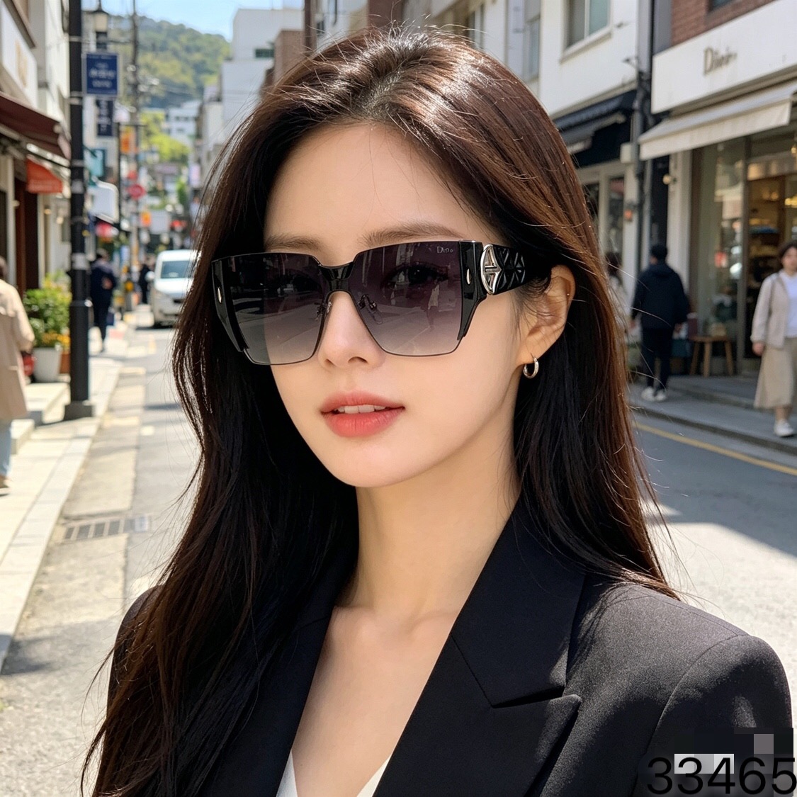 。。Dio*发箍一体式曲面墨镜女款时尚户外骑行防风沙太阳镜赛博朋克未来感