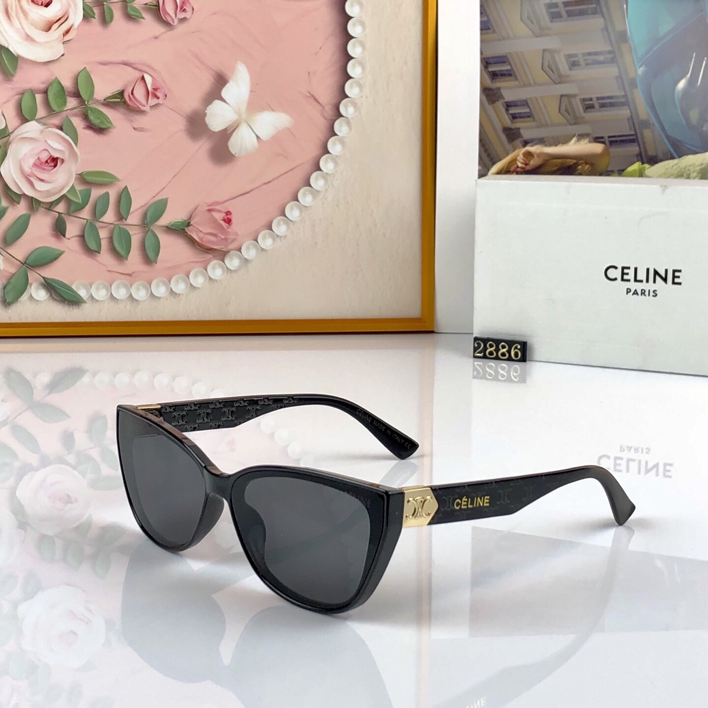 。。Celin*复古高级潮流侧边时髦百搭出片太阳镜显瘦防紫外线太阳镜