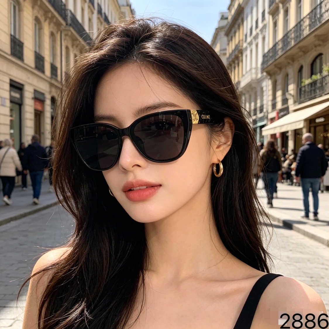 。。Celin*复古高级潮流侧边时髦百搭出片太阳镜显瘦防紫外线太阳镜