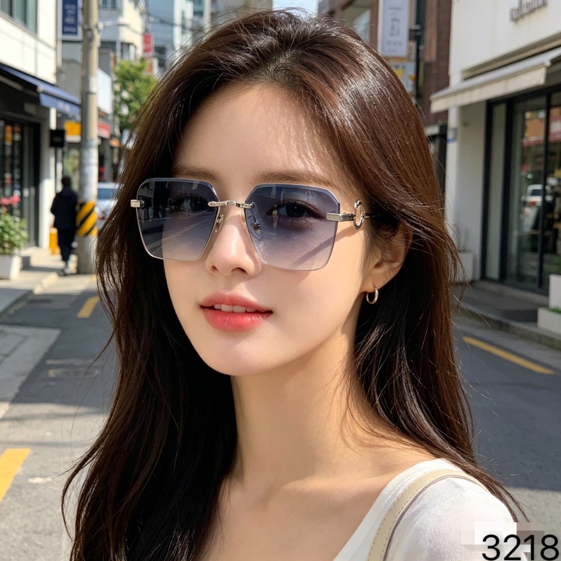 。。Cartie*金属个性切边时尚无框太阳镜遮阳高级质感欧美街拍潮男女墨镜