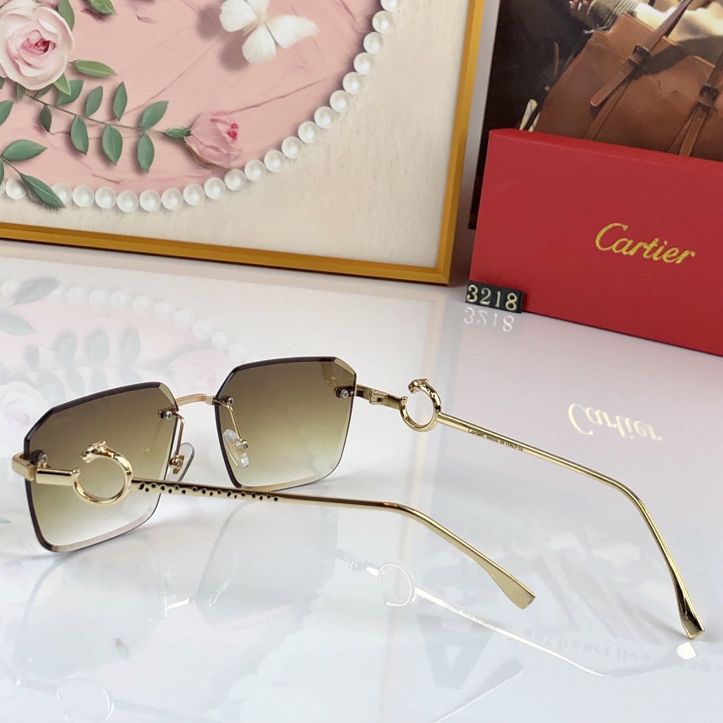 。。Cartie*金属个性切边时尚无框太阳镜遮阳高级质感欧美街拍潮男女墨镜