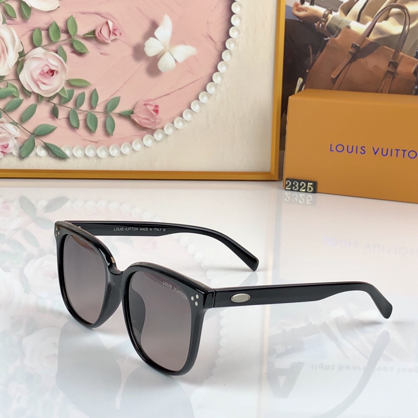 。。Louis vuitto*韩版复古大框墨镜女时尚黑色太阳眼镜大脸遮阳防晒防紫外线潮