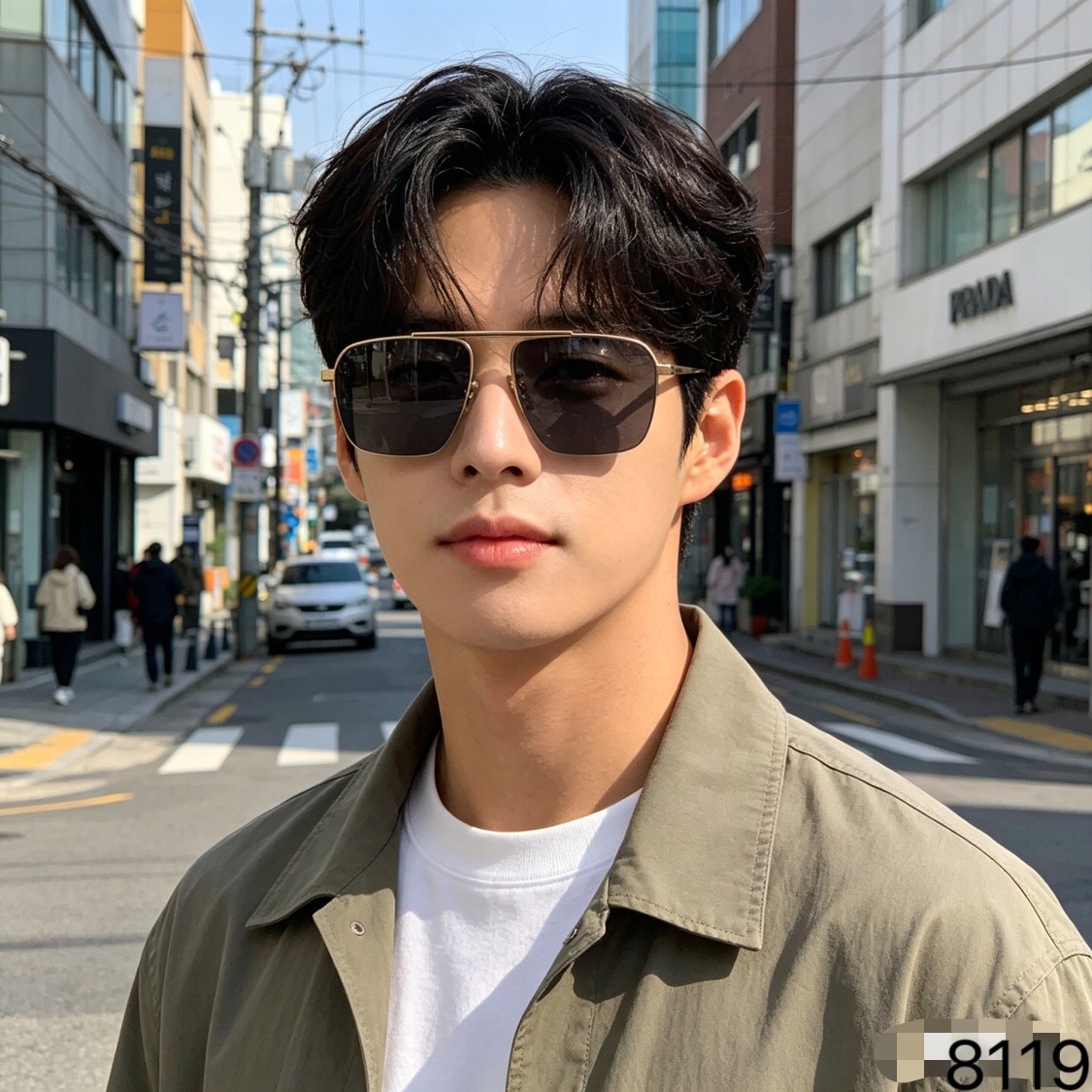 。。Prad*金属方形太阳眼镜男士时尚夏季旅行遮阳墨镜女防紫外线金