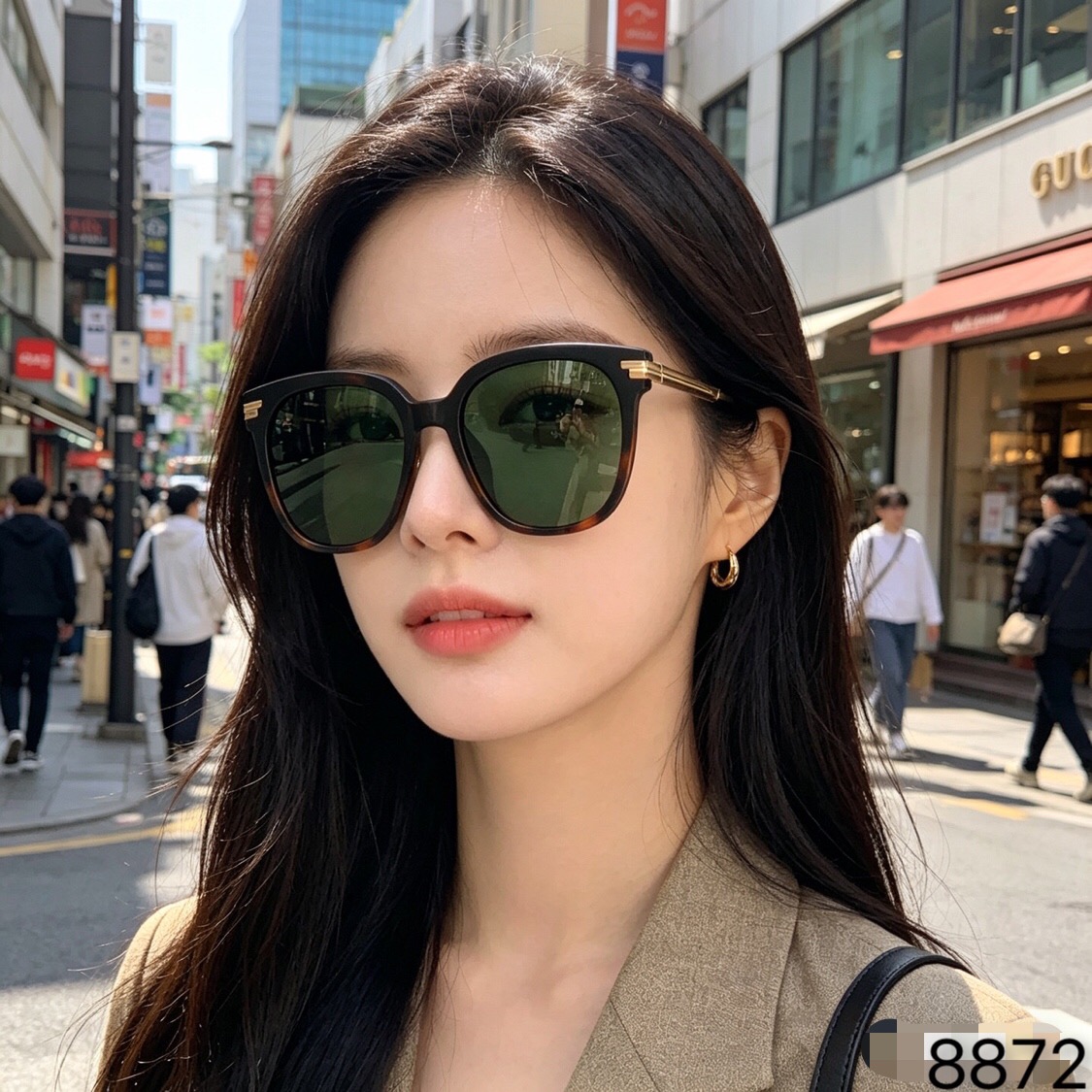 。。Gucc*【品质】极简轻奢前卫高清尼龙镜高级感长方圆墨镜女太阳镜男