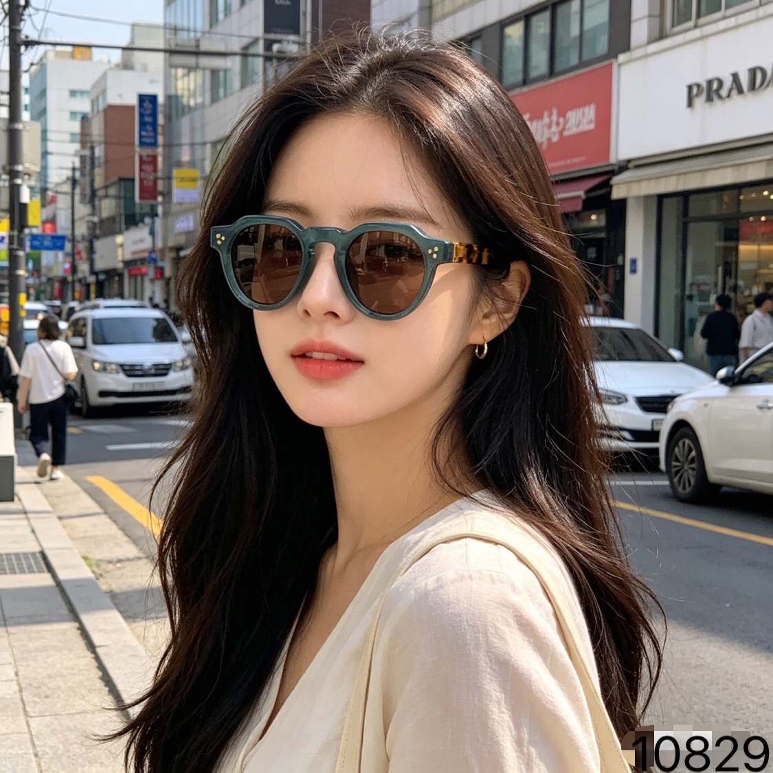 。。Prad*新款经典圆框复古太阳眼镜时尚男女网红个性高级感墨镜