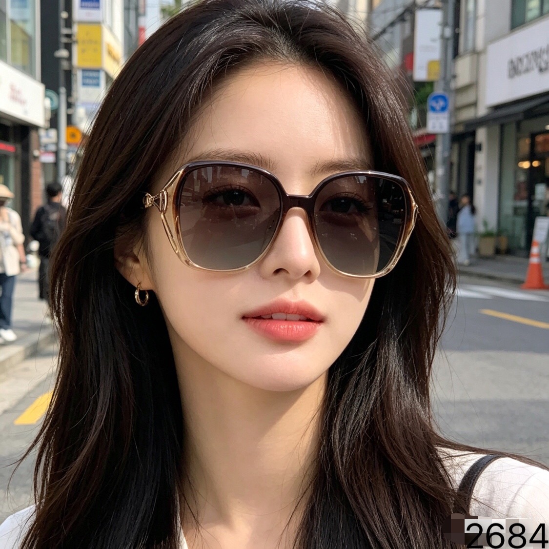 🔥🔥Chane*新款大框眼镜素颜个性时尚显瘦防晒太阳镜防紫外线墨镜潮女太阳镜