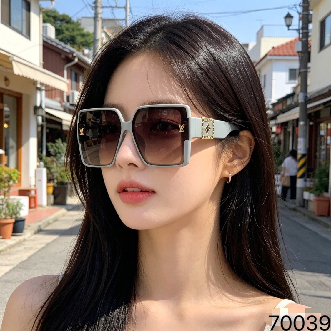 🔥🔥Louis vuitto*新款高级感大框方形时尚太阳镜复古休闲个性潮流女墨镜防紫外线