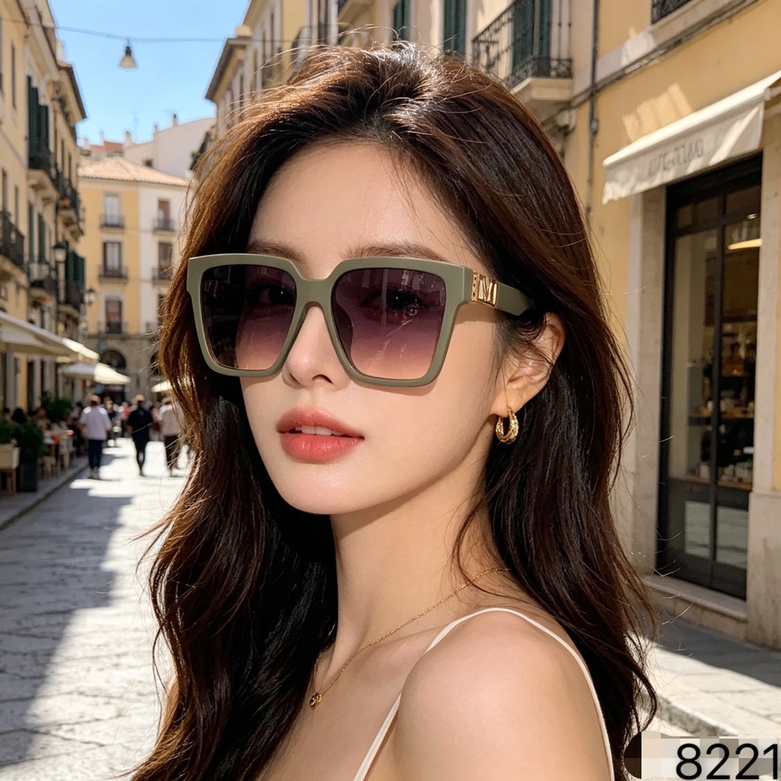 🔥🔥Valentin*新款高级感大框方形时尚太阳镜男复古休闲个性潮流女墨镜防紫外线