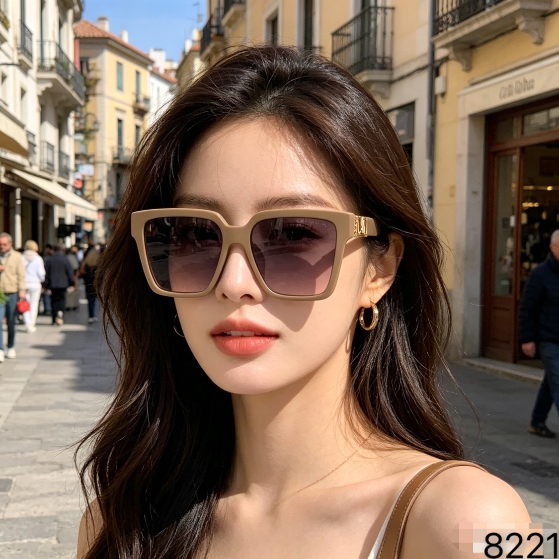 🔥🔥Valentin*新款高级感大框方形时尚太阳镜男复古休闲个性潮流女墨镜防紫外线