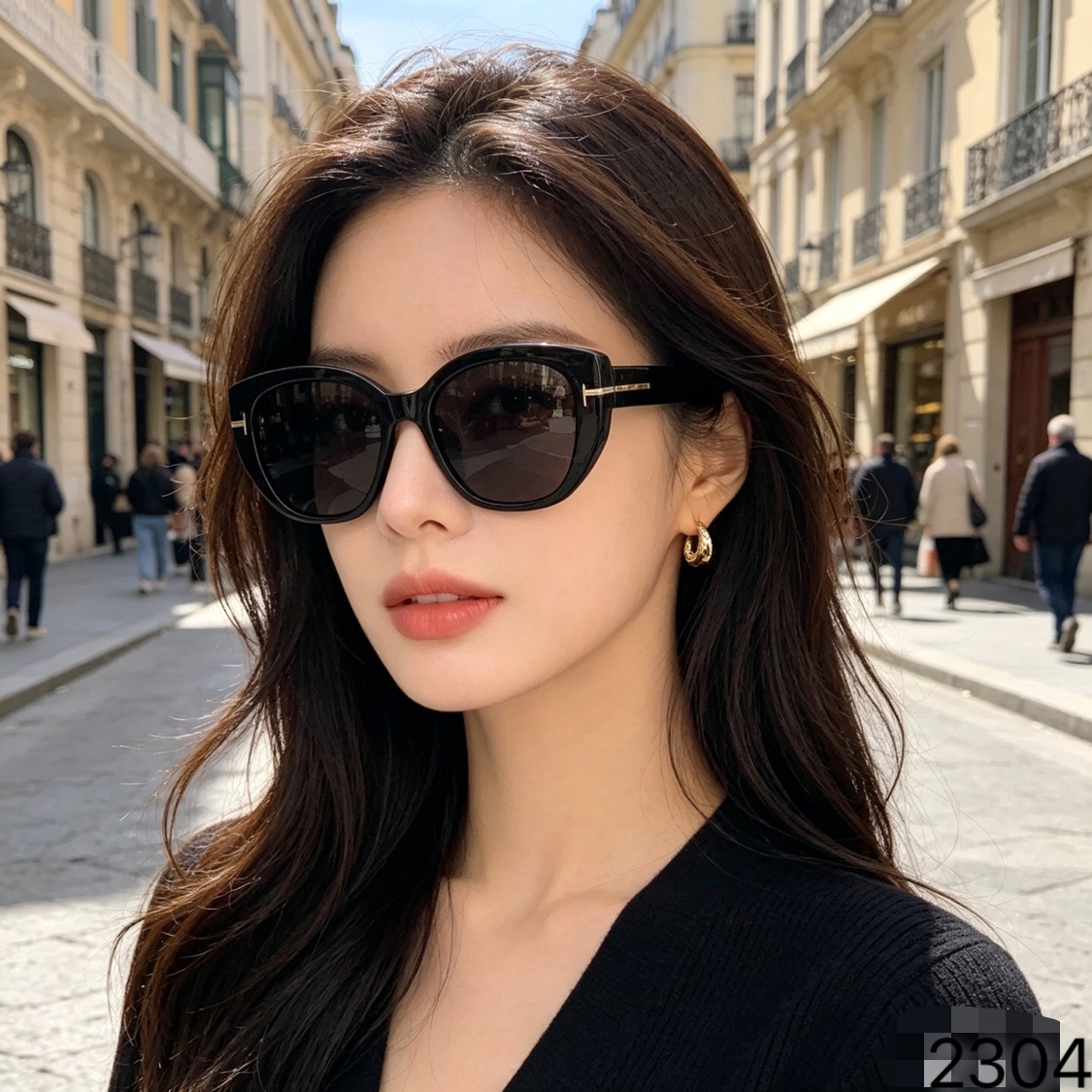 🔥🔥Tom For*猫眼墨镜女ins网红高级感辣妹潮牌百搭时尚防紫外线T字太阳眼镜男