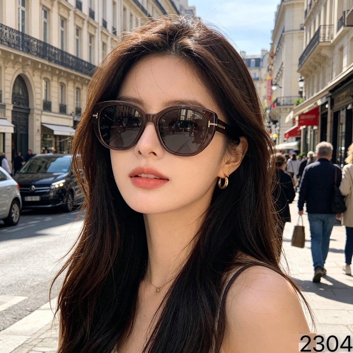 🔥🔥Tom For*猫眼墨镜女ins网红高级感辣妹潮牌百搭时尚防紫外线T字太阳眼镜男