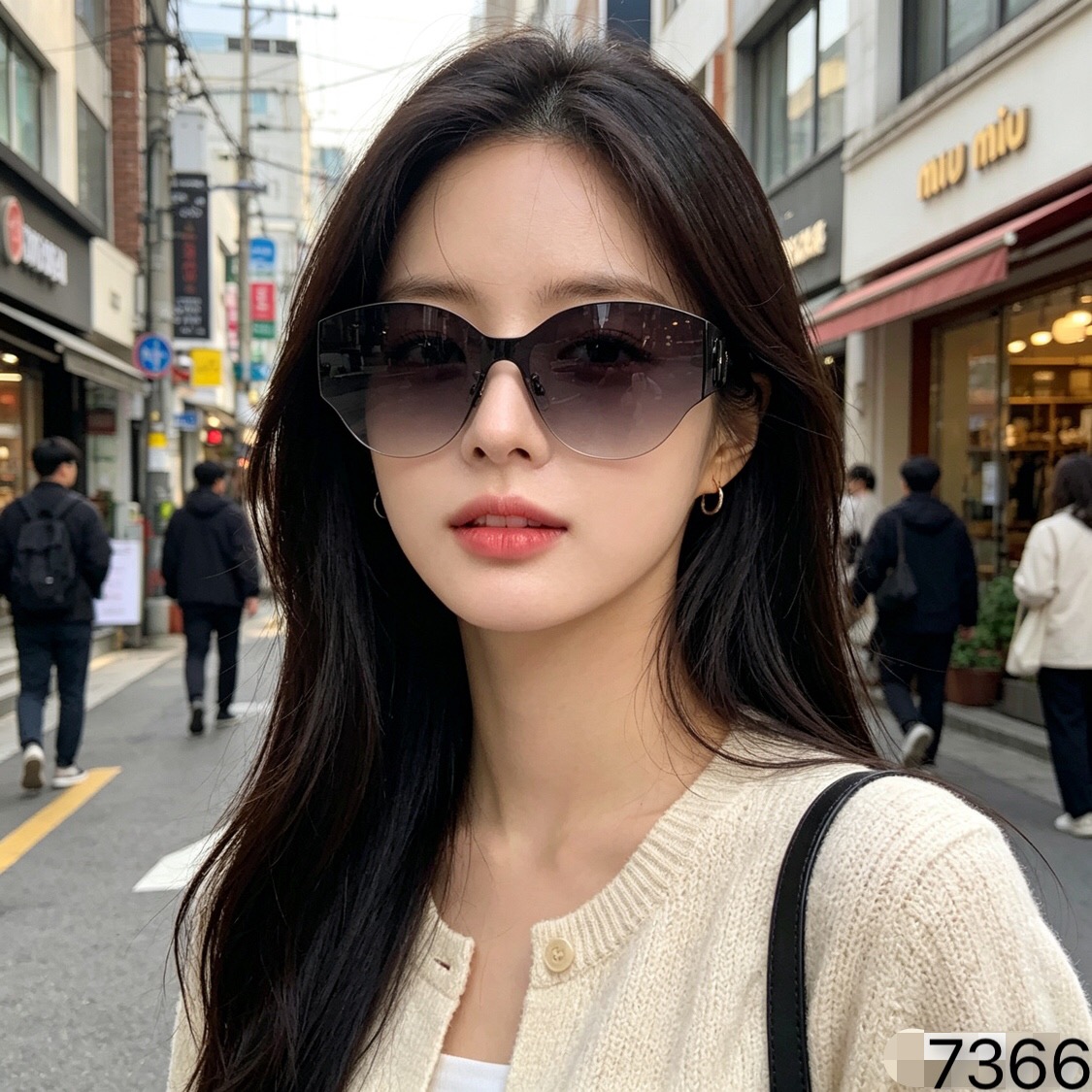 🔥🔥miumi*欧美风墨镜一体式框街拍潮酷前卫未来风太阳镜爆款太阳眼镜