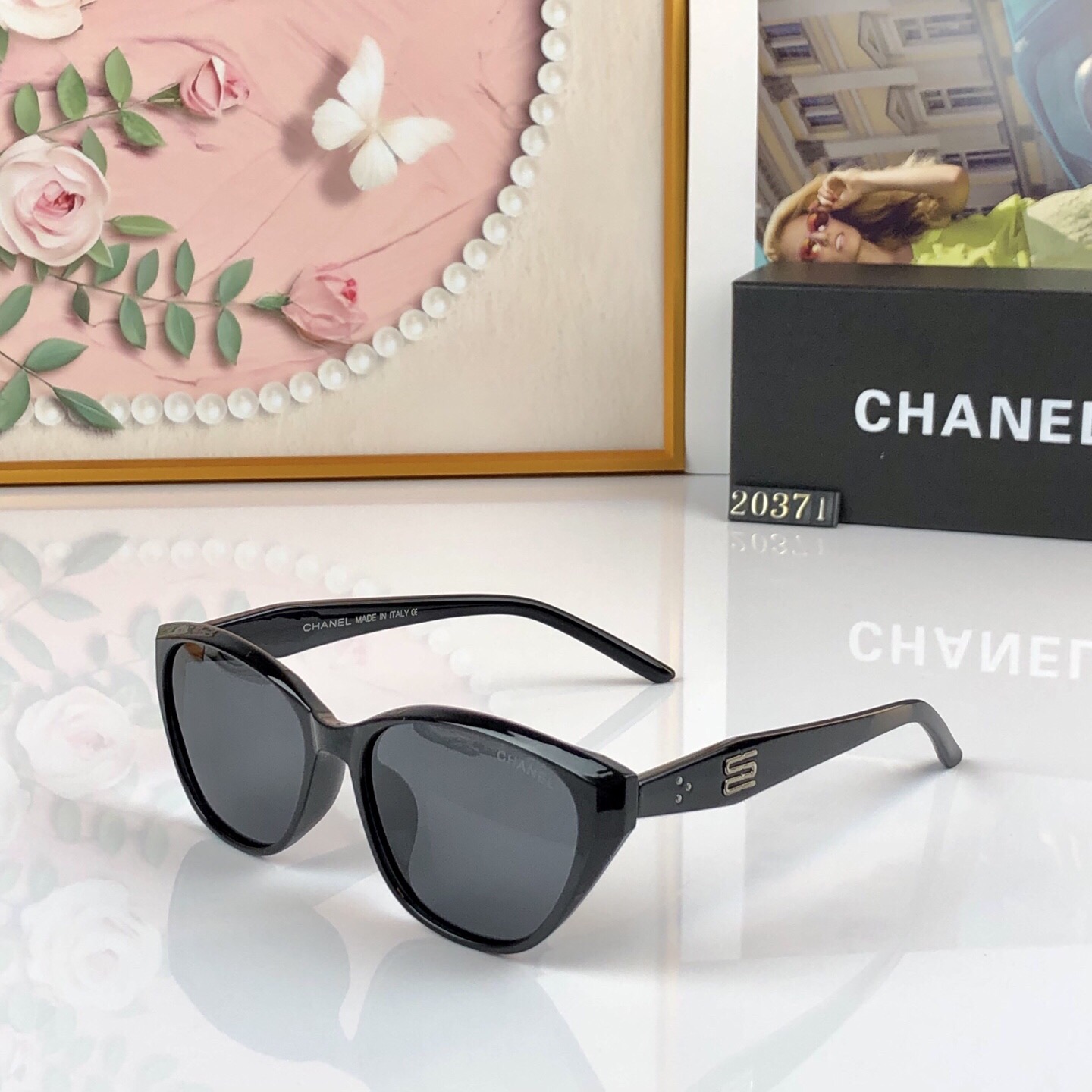 🔥🔥Chane*2026新款方框墨镜女高级感时尚个性太阳眼镜遮阳防紫外线高级感