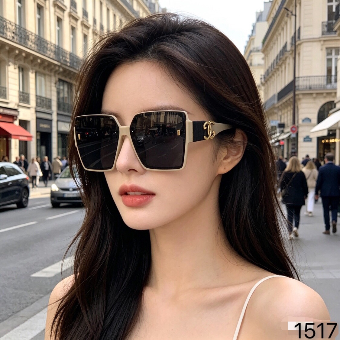 🔥🔥Gucc*欧美风大框轻奢款方形圆脸显瘦高级感墨镜女潮渐变色度假太阳眼镜
