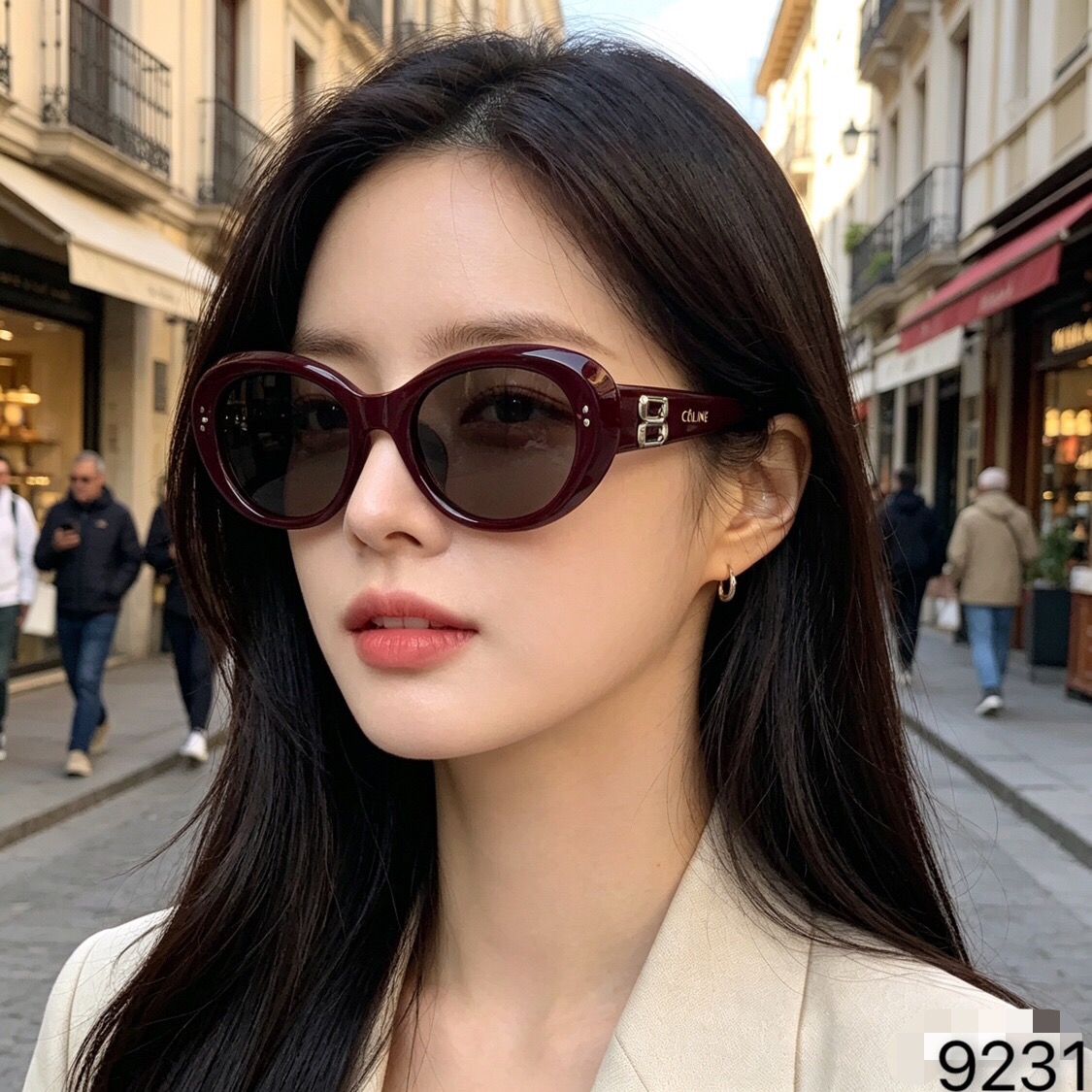 🔥🔥Celin*猫眼墨镜女时尚复古高级感椭圆凹造型太阳眼镜男防紫外线
