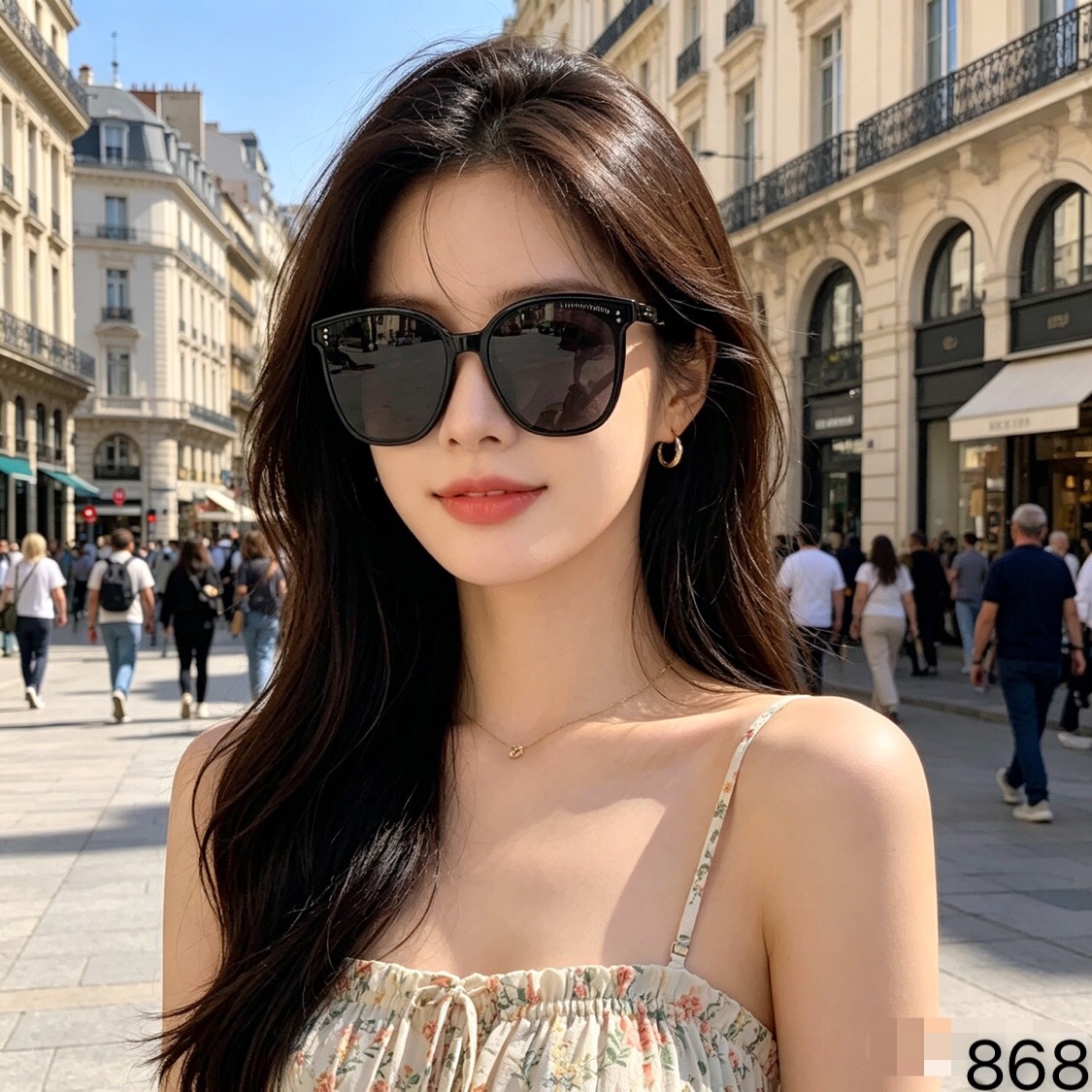 🔥🔥Louis vuitto*新韩版复古太阳眼镜潮男女网红素颜街拍黑色墨镜高清尼龙镜片
