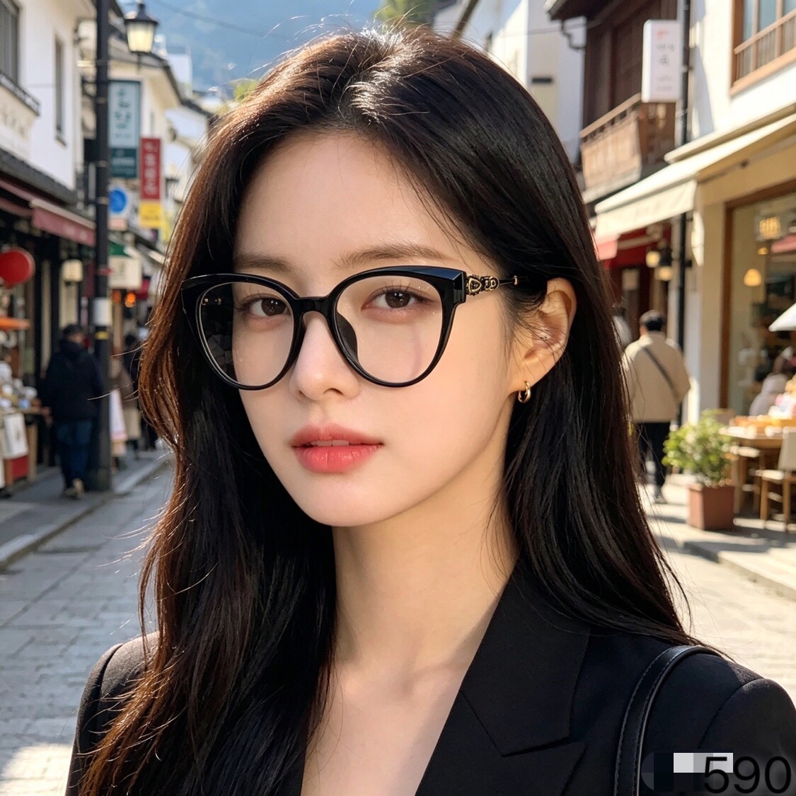 🔥🔥Dio*复古镜腿2026新款休闲小猫眼平光镜女舒适超轻可配近视