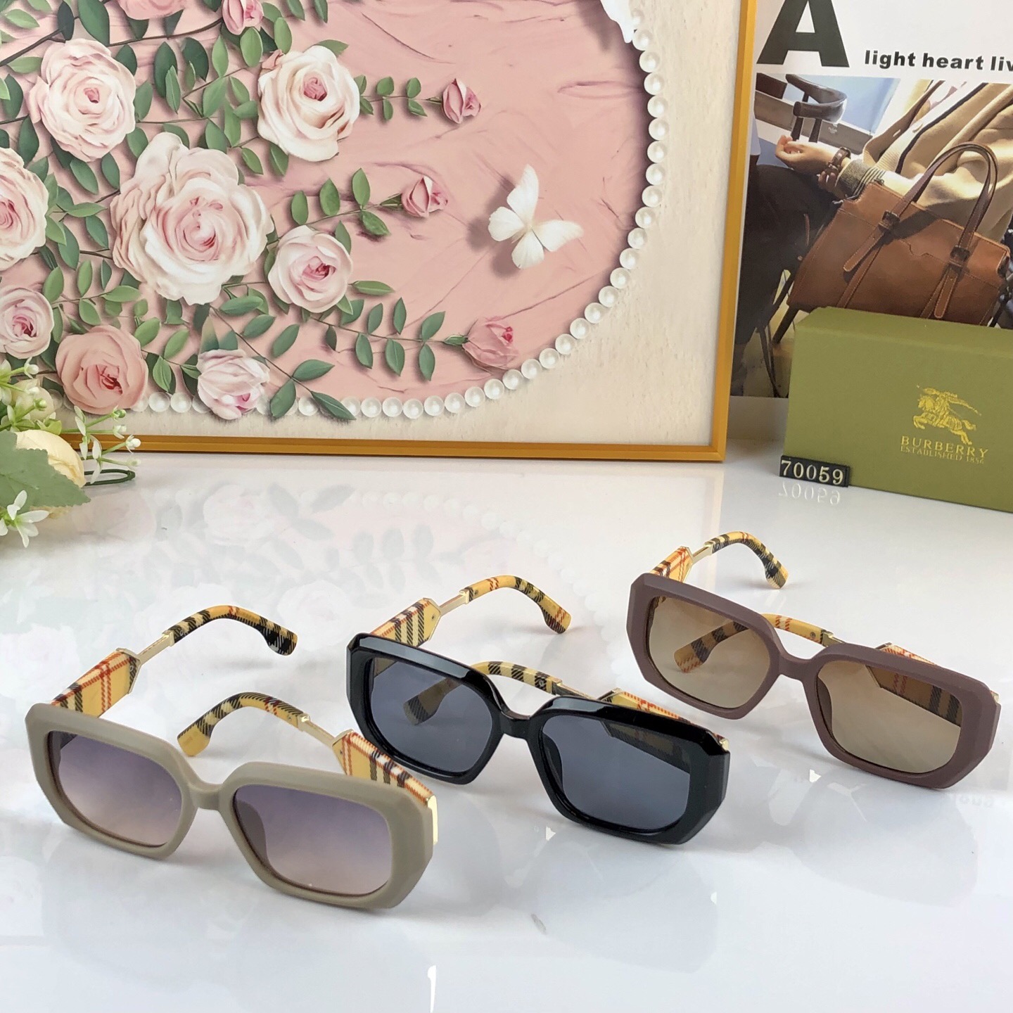 🔥🔥Burberry*时尚新款B家同款猫眼小框前卫欧美轻奢太阳镜ins网红走秀潮流墨镜