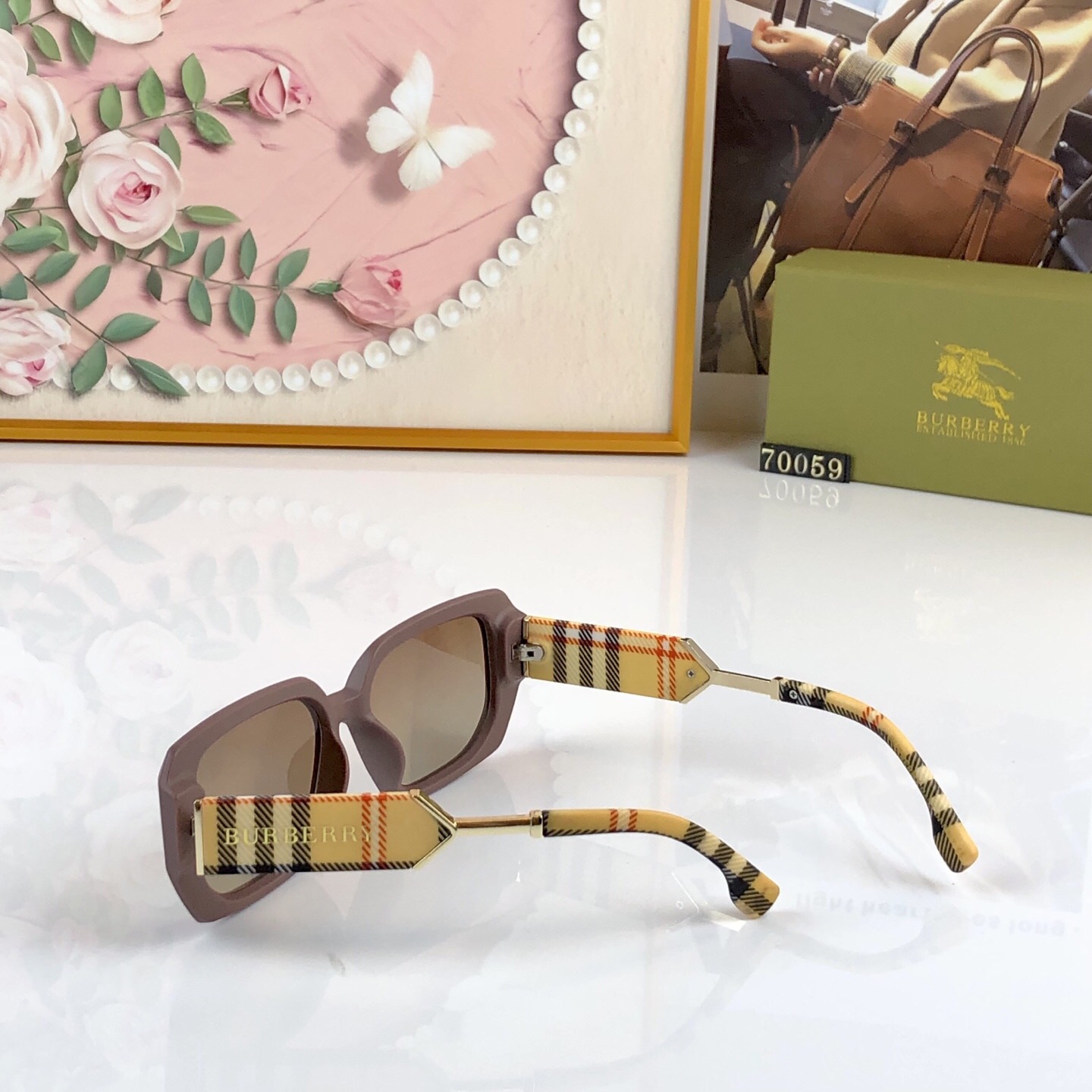🔥🔥Burberry*时尚新款B家同款猫眼小框前卫欧美轻奢太阳镜ins网红走秀潮流墨镜