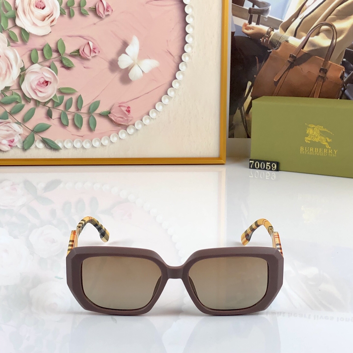 🔥🔥Burberry*时尚新款B家同款猫眼小框前卫欧美轻奢太阳镜ins网红走秀潮流墨镜
