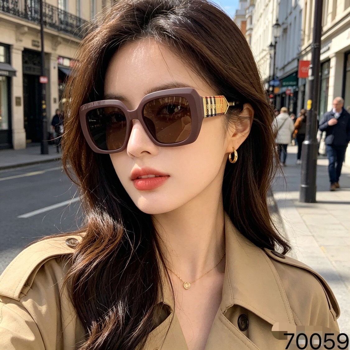 🔥🔥Burberry*时尚新款B家同款猫眼小框前卫欧美轻奢太阳镜ins网红走秀潮流墨镜